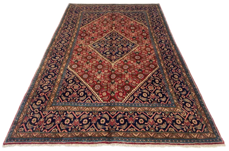 Hamadan Teppich 304 x 193 cm - Knotendichte 100.000 - 350000 Knoten/m², widerstandsfähiges Wollmaterial, starke Designvielfalt, handgeknüpft, Perserteppich