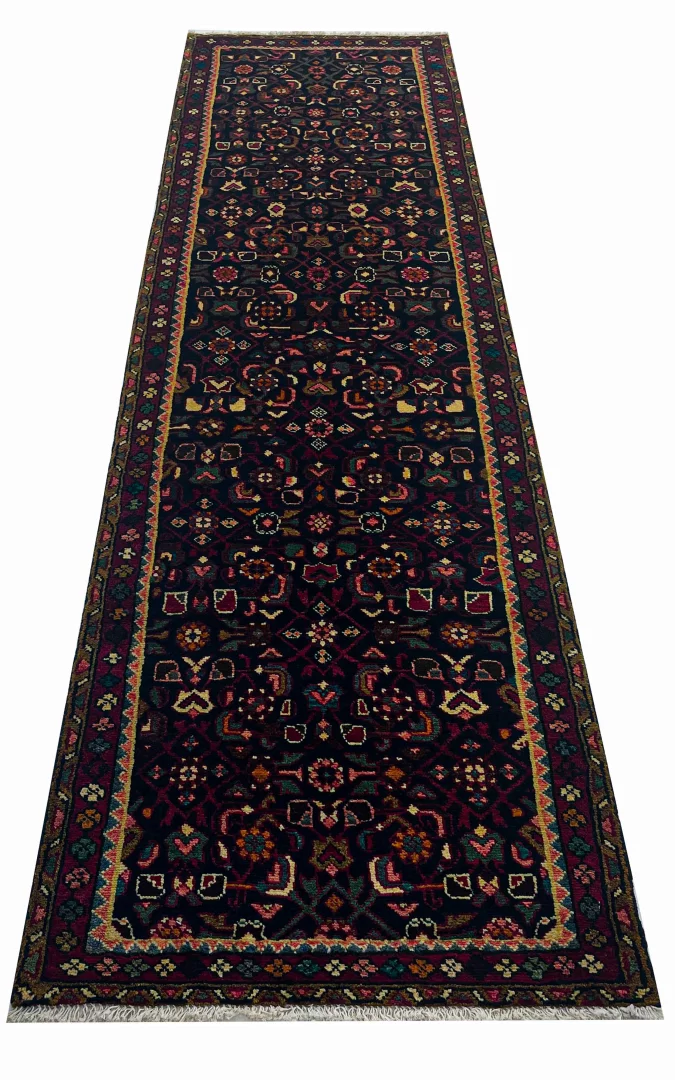 Hamadan Teppich 304 x 83 cm - Knotendichte 100.000 - 350.000 Knoten/m², vielseitiges Design, handgeknüpft, Perserteppich
