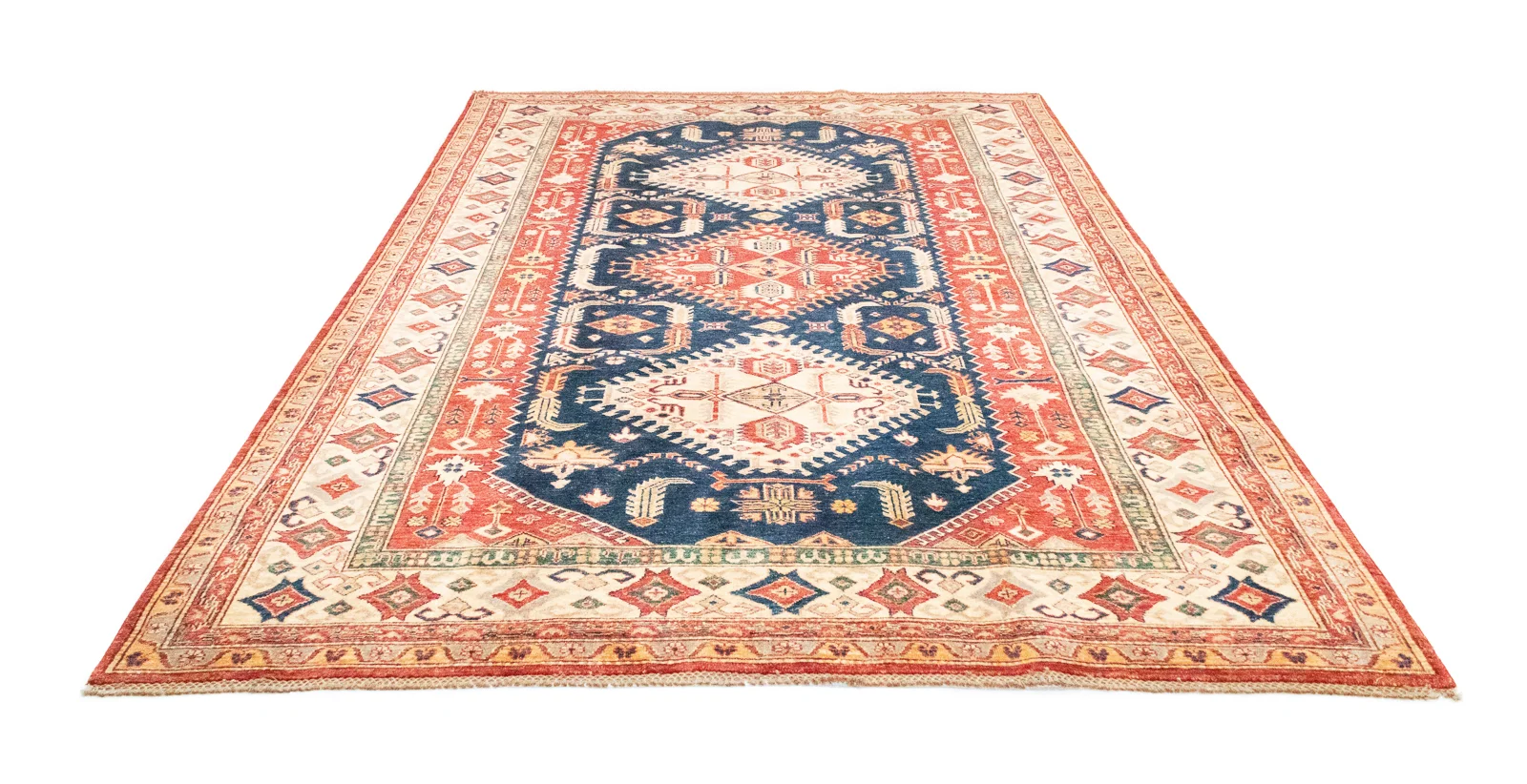 Kazak Perserteppich 297 x 207 cm – Geometrisches Design, Handgeknüpft, Kurzer Flor