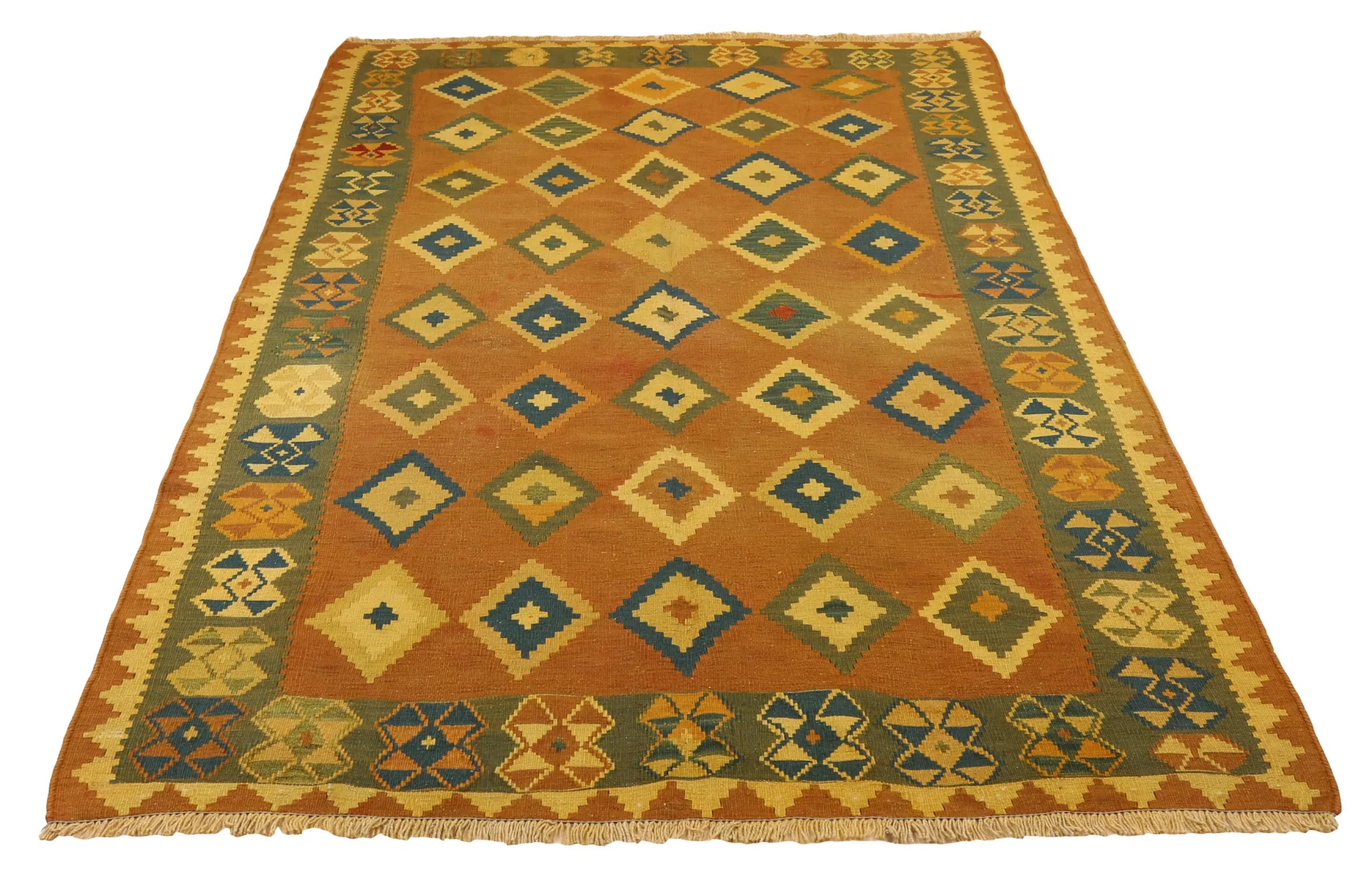Kelim 210 x 140 cm – Handgewebt mit beidseitigem Muster – Traditioneller Teppich aus Fars – Handgeknüpft – Orientteppich