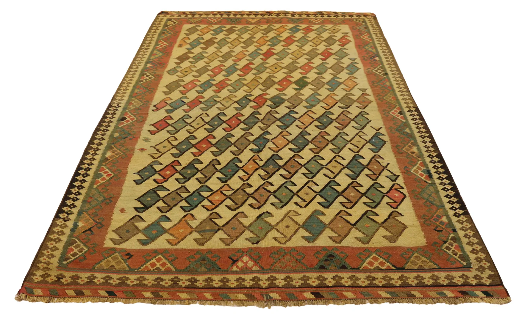 Kelim 248 x 158 cm – Handgewebt mit doppelseitigem Design – Traditioneller Orientteppich