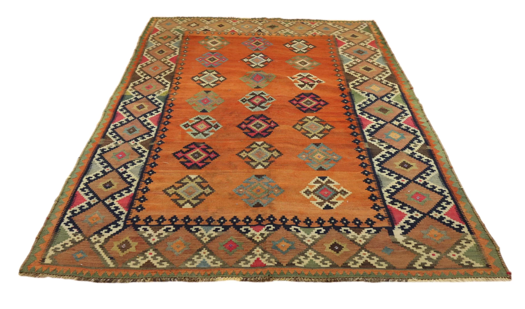 Eleganter Kelim 262 x 160 cm – Handgewebt mit symmetrischen Mustern, vielseitig als Teppich oder Wandbehang – Handgeknüpft, Orientteppich