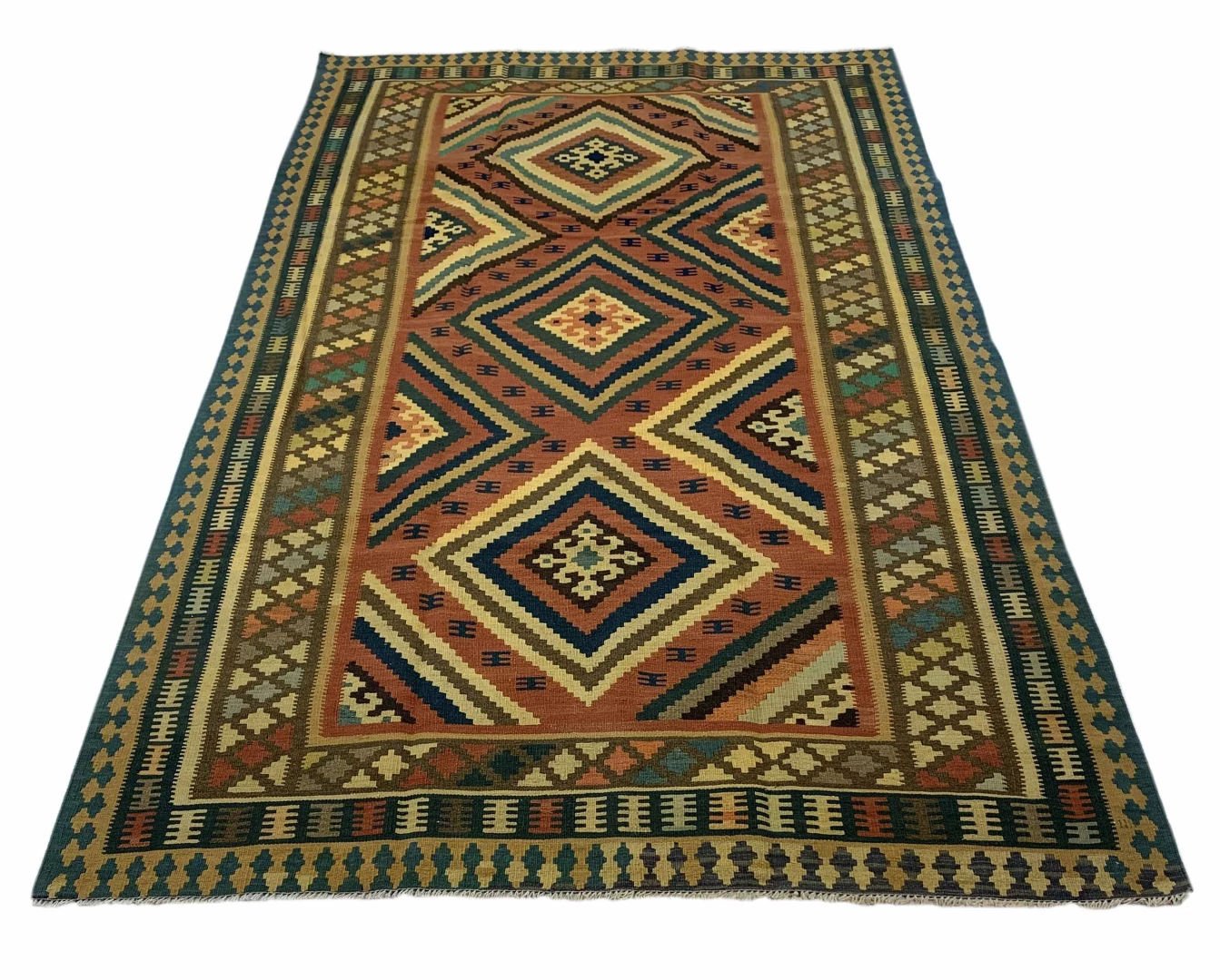 Kelim 270 x 155 cm – Handgewebter Teppich mit beidseitigem Muster – Ideal als Wandbehang – Handgeknüpft – Orientteppich