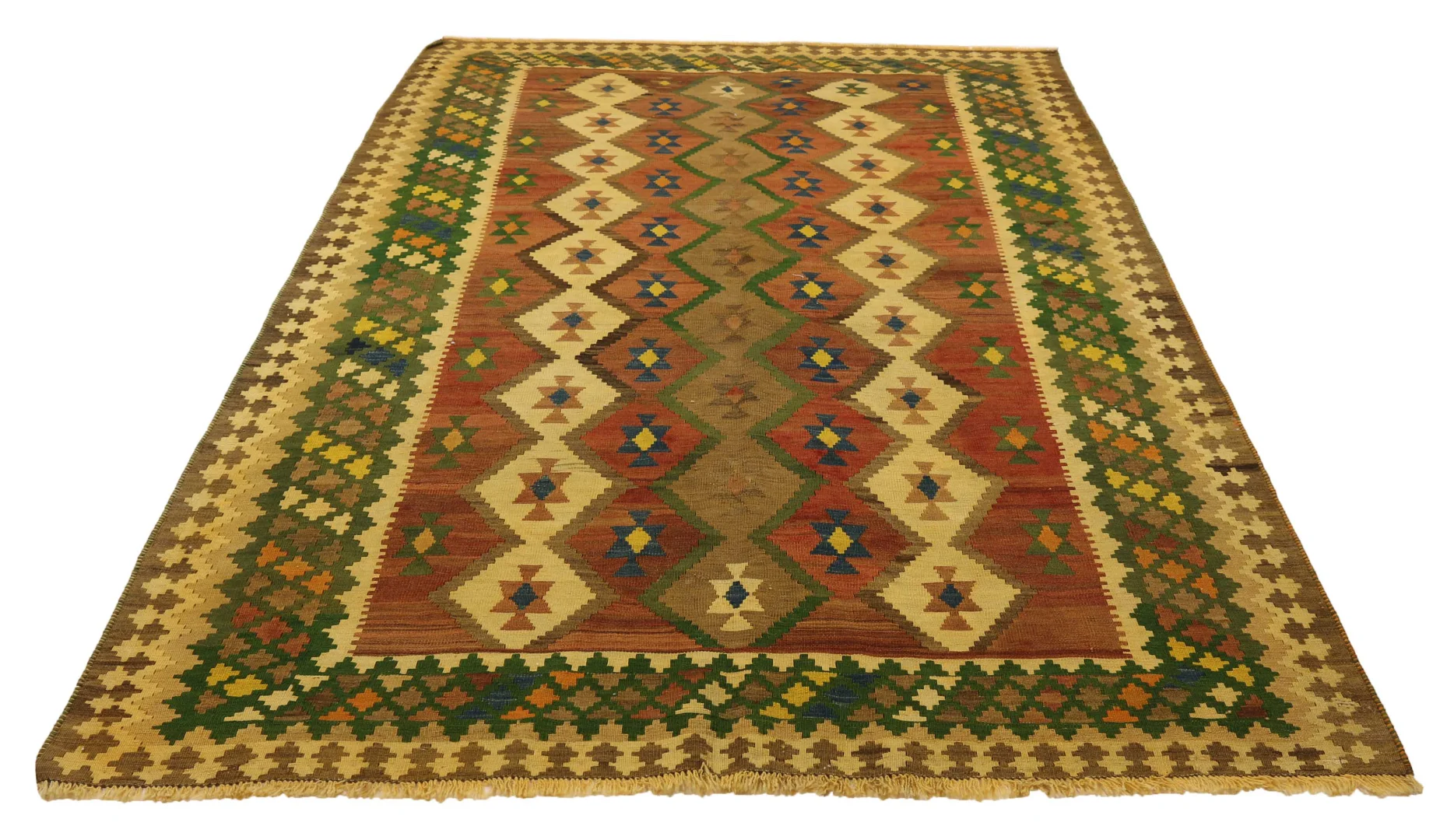 Kelim 270 x 171 cm – Handgewebter Teppich mit beidseitigem Muster – Perfekt als Wandbehang – Handgeknüpft, Orientteppich