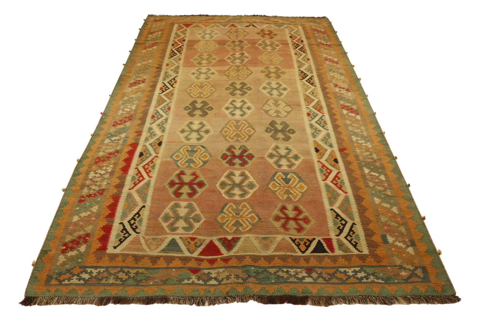 Kelim 273 x 157 cm – Handgewebt mit doppeltem Muster auf Vorder- und Rückseite – Traditioneller Wandbehang – Handgeknüpft – Orientteppich