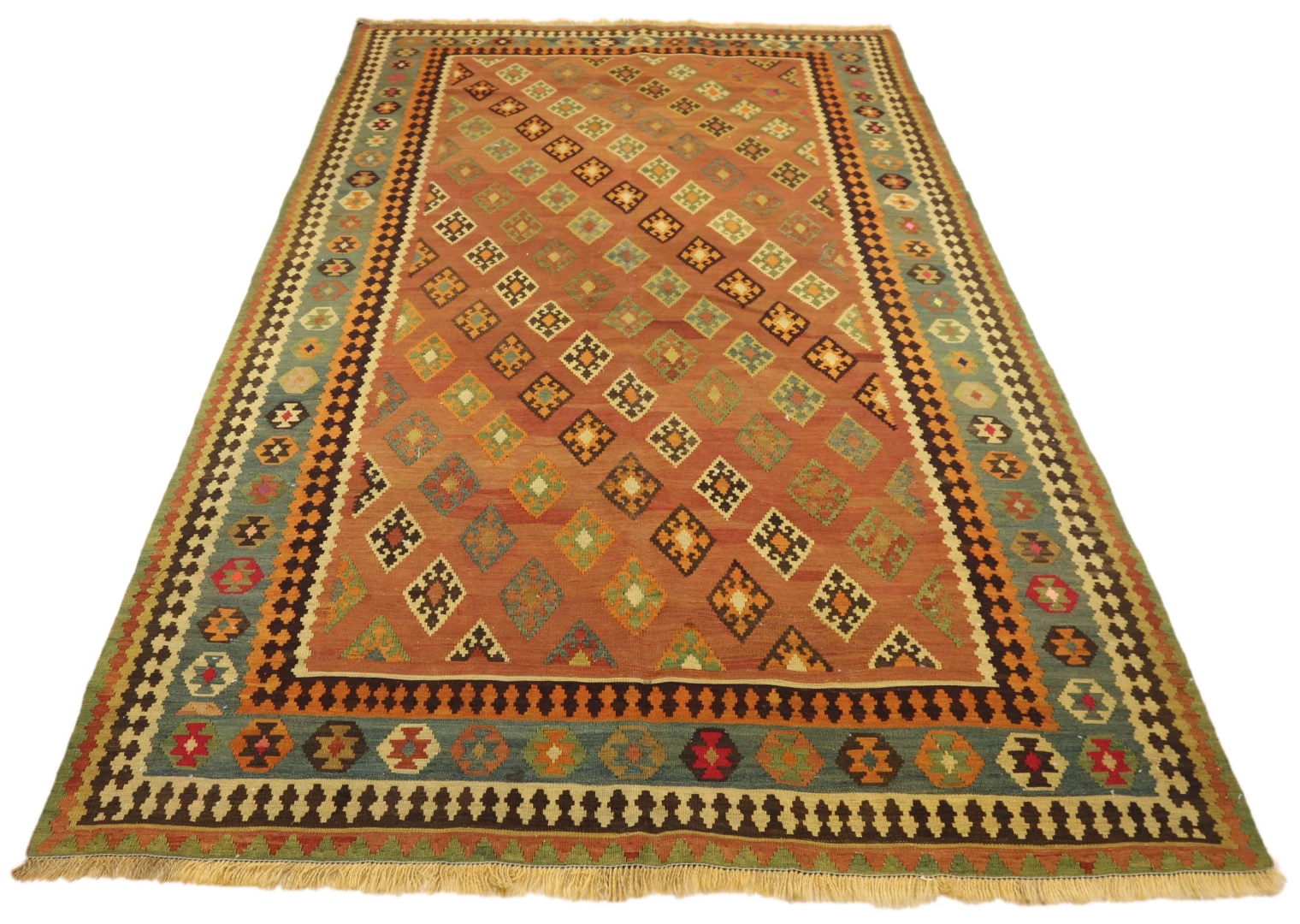 Kelim 284 x 152 cm – Handgewebter Teppich mit beidseitig identischem Muster, ideal als Wandbehang – handgewebt, Orientteppich