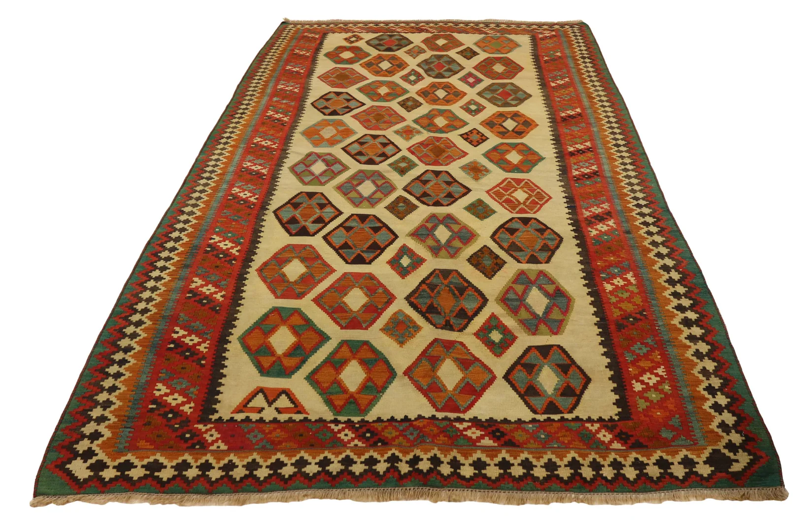 Eleganter Kelim 297 x 163 cm – Handgewebter Teppich mit identischem Muster auf beiden Seiten – Perfekt als Wandbehang – Handgeknüpft, Orientteppich