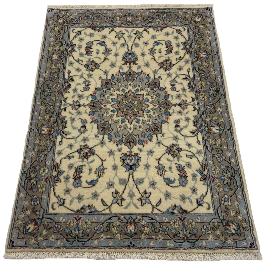 Keshan Teppich 136 x 95 cm - Knotendichte 150.000 - 300.000 Knoten/m² - Strapazierfähig aus hochwertiger Schafwolle - handgeknüpft - Perserteppich