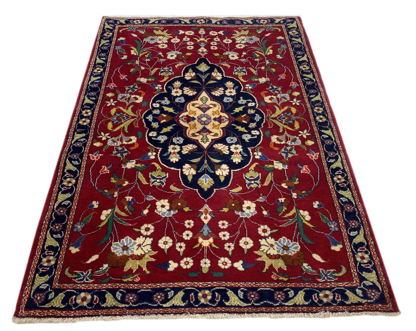 Keshan Perserteppich 145 x 100 cm – Knotendichte 150.000 - 300.000 Knoten/m² – hochwertige Schafwolle, handgeknüpft