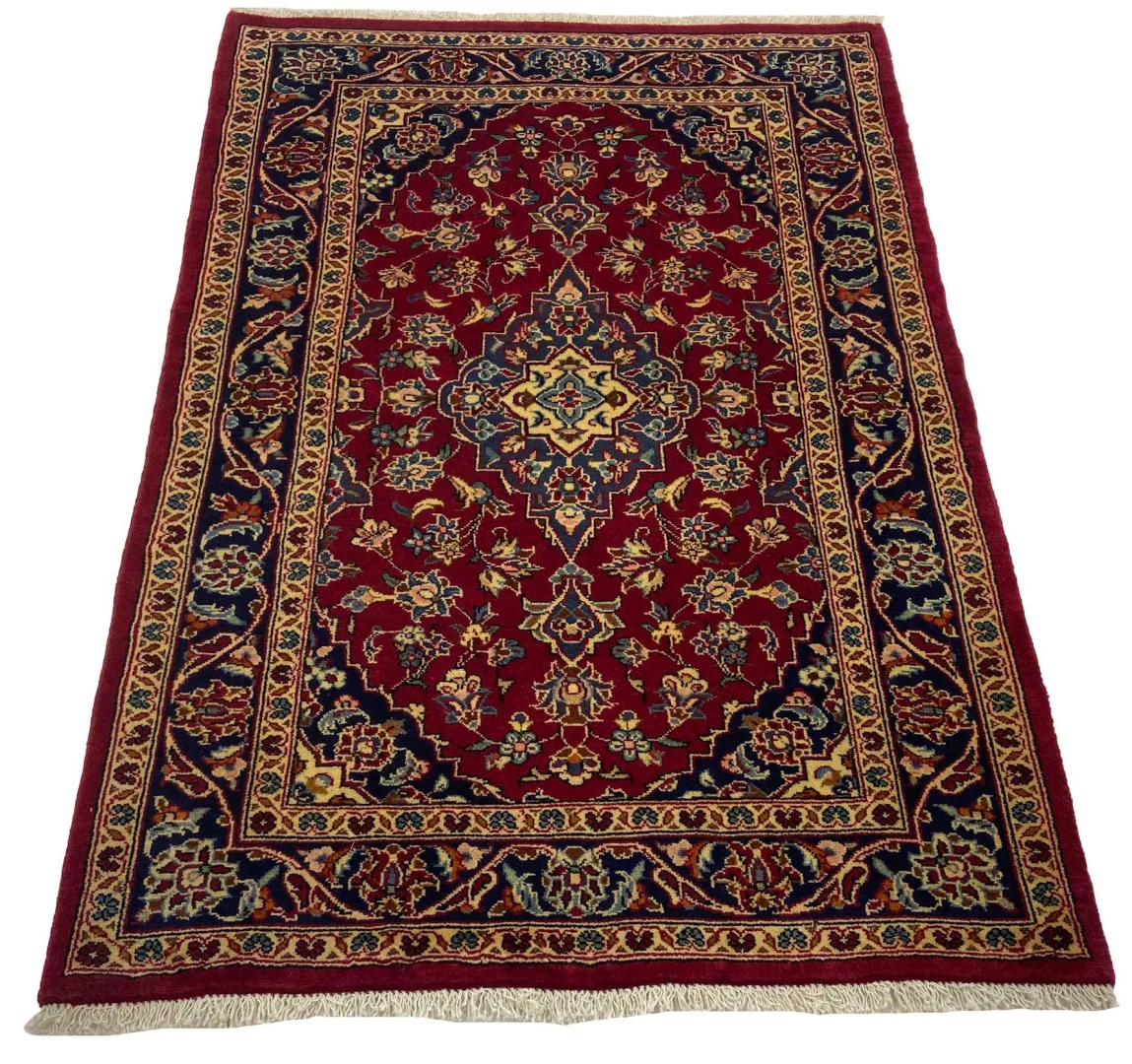 Keshan Perserteppich 150 x 105 cm – 150.000 - 300.000 Knoten/m², strapazierfähig, aus hochwertiger Schafwolle, handgeknüpft, Perserteppich