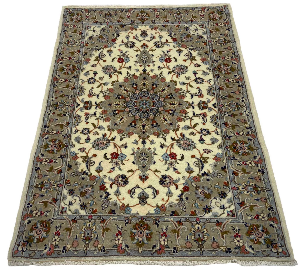 Keshan Teppich 150 x 106 cm, 150.000 - 300.000 Knoten/m², hochwertige Schafwolle, strapazierfähig, handgeknüpft, Perserteppich