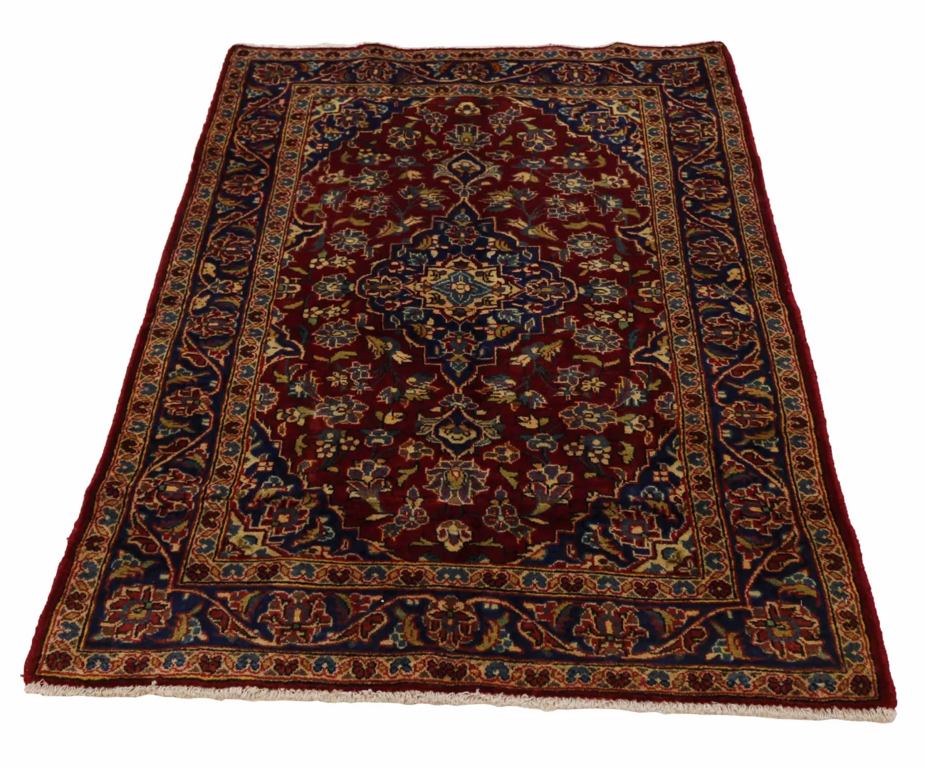 Keshan Perserteppich 151 x 97 cm – Knotendichte 100.000 - 300.000 Knoten/m², strapazierfähig aus hochwertiger Schafwolle, handgeknüpft, Perserteppich