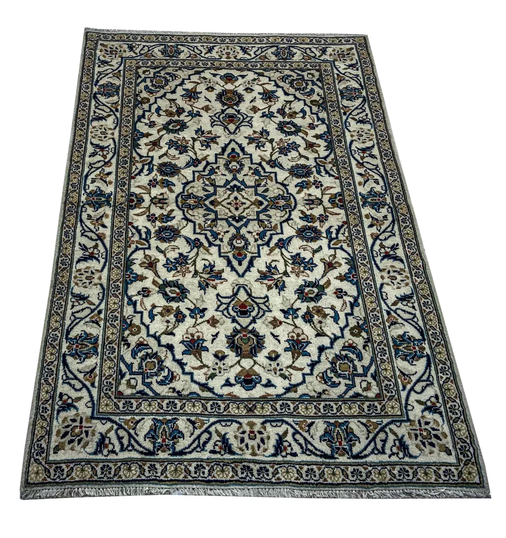 Keshan Teppich 151 x 98 cm – Knotendichte 150.000 - 300.000 Knoten/m², strapazierfähig, hochwertige Schafwolle – handgeknüpft, Perserteppich