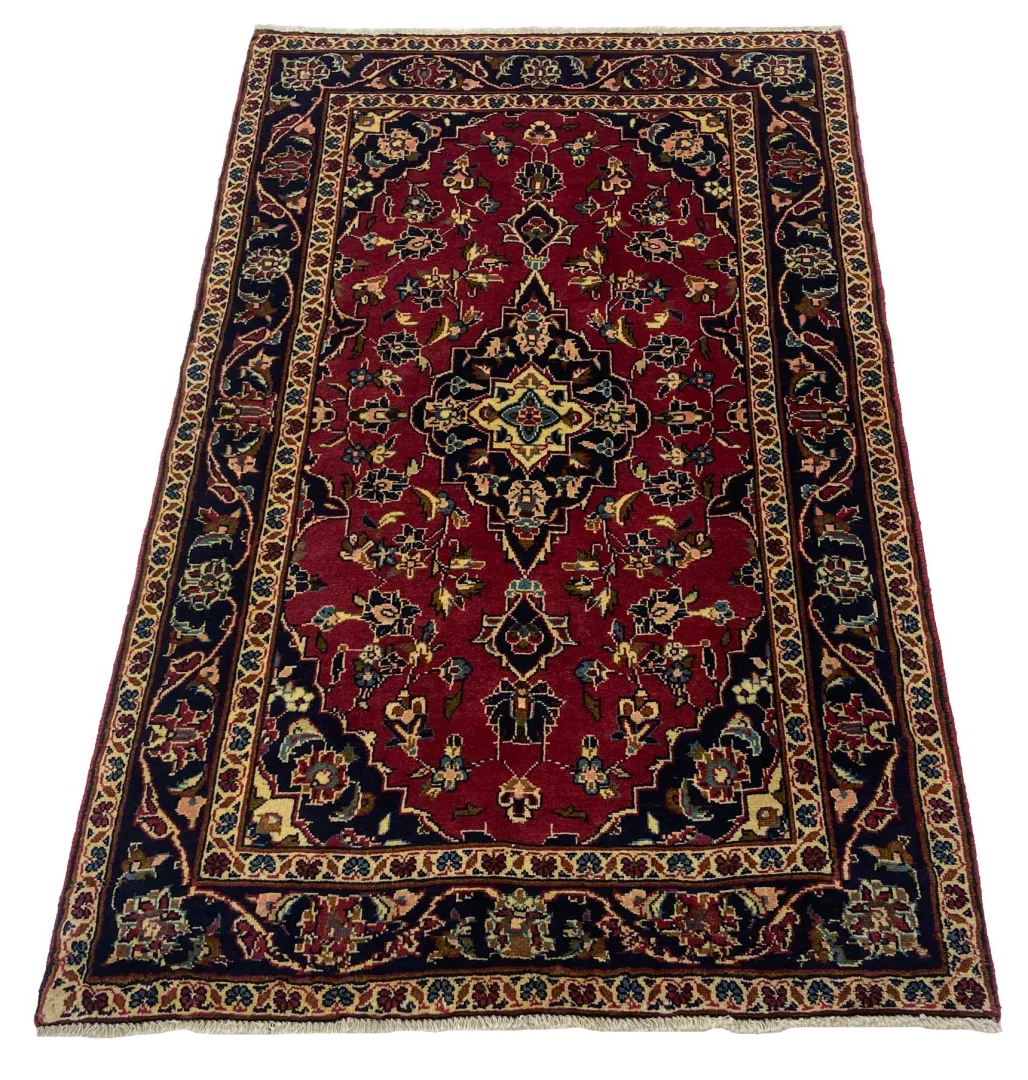 Keshan Perserteppich 160 x 100 cm – Knotendichte 150.000 - 300.000 Knoten/m² – strapazierfähig, hochwertige Schafwolle – handgeknüpft