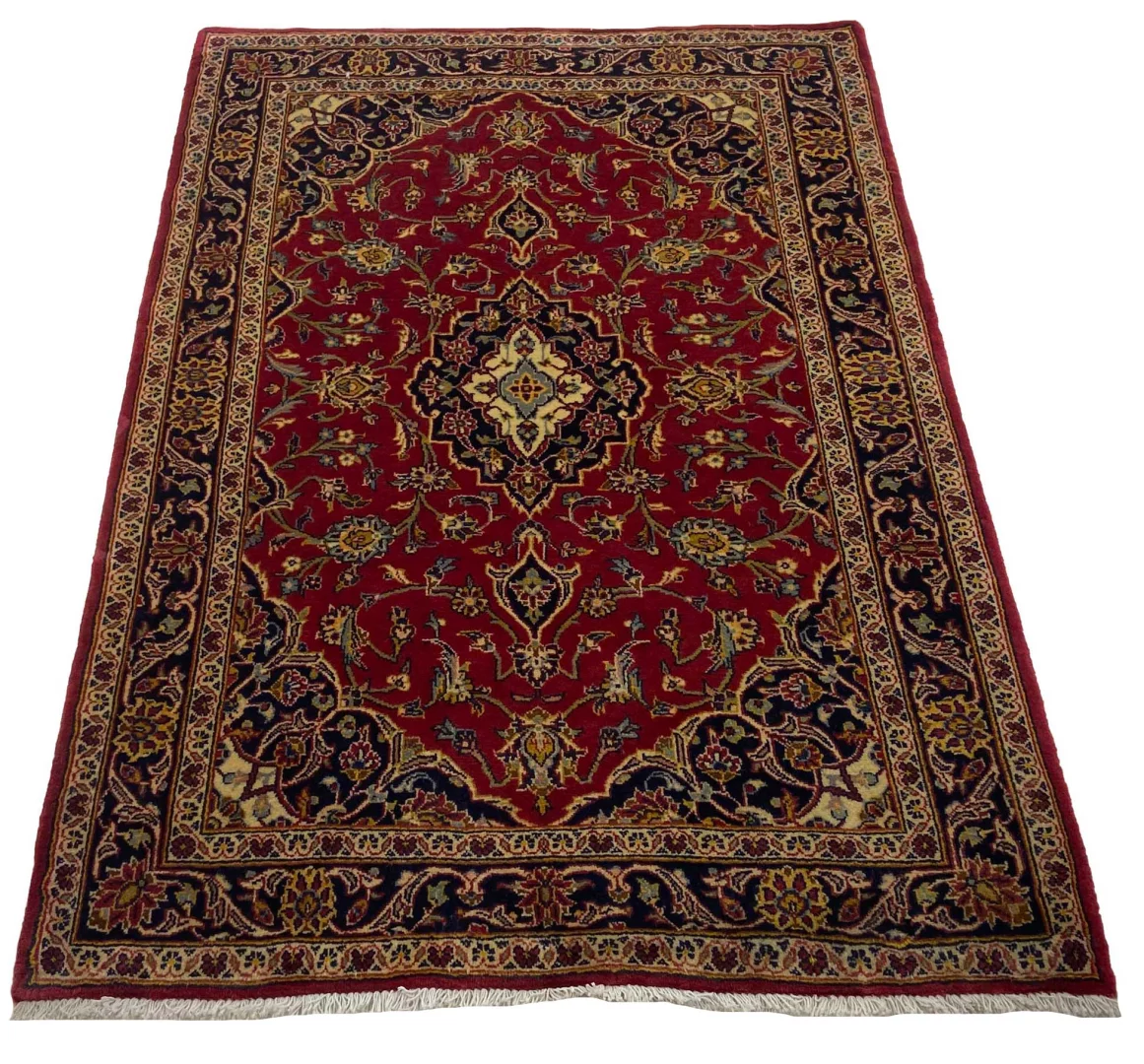 Keshan Perserteppich 160 x 107 cm - Knotendichte 150.000 - 300.000 Knoten/m² - strapazierfähig, hochwertige Wolle, handgeknüpft
