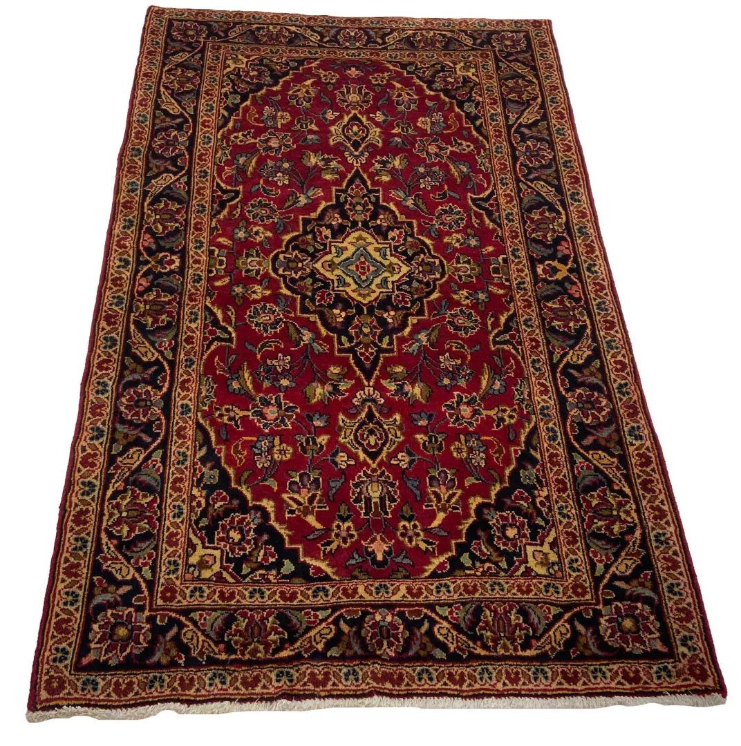 Keshan Perserteppich 169 x 104 cm – Knotendichte 150.000 - 300.000 Knoten/m², strapazierfähig, hochwertige Schafwolle, handgeknüpft