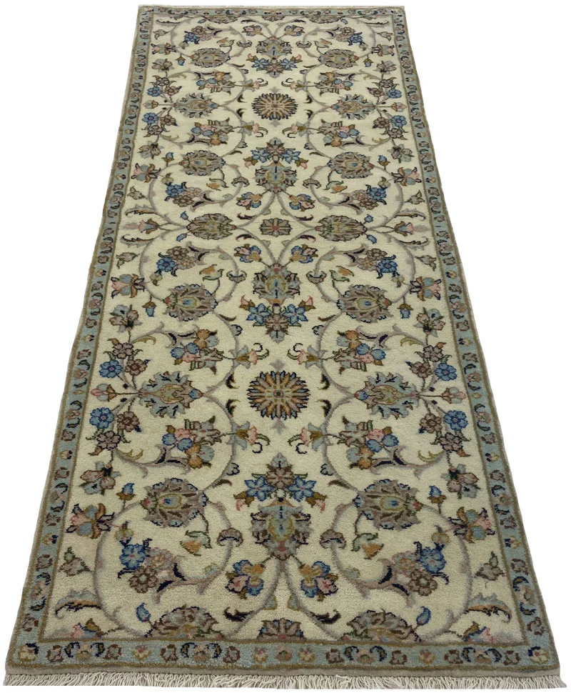 Keshan Teppich 190 x 80 cm - Knotendichte 150.000 - 300.000 Knoten/m², strapazierfähig mit hochwertiger Schafwolle, handgeknüpft, Perserteppich Läufer