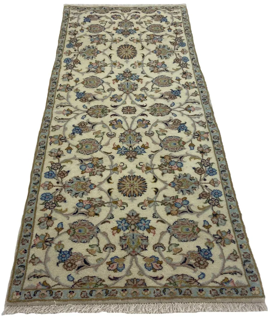 Keshan Perserteppich 190 x 83 cm, Knotendichte 150.000 - 300.000 Knoten/m², hochwertige Schafwolle, strapazierfähig, handgeknüpft Läufer