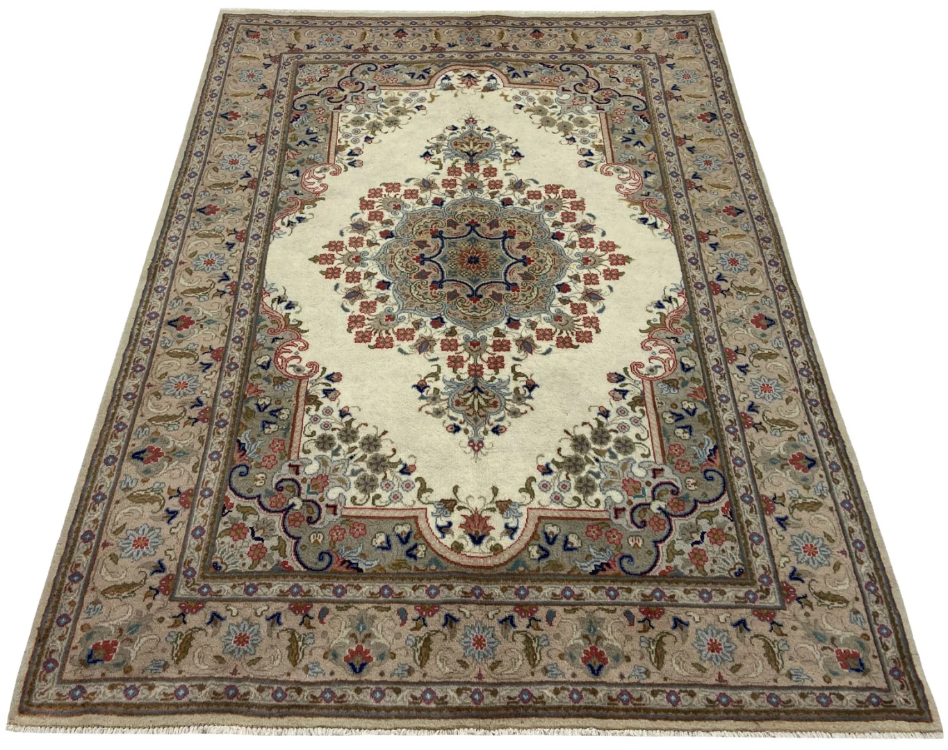 Keshan Perserteppich 195 x 138 cm - Knotendichte 150.000 - 300.000 Knoten/m², hochwertige Schafwolle, strapazierfähig, handgeknüpft