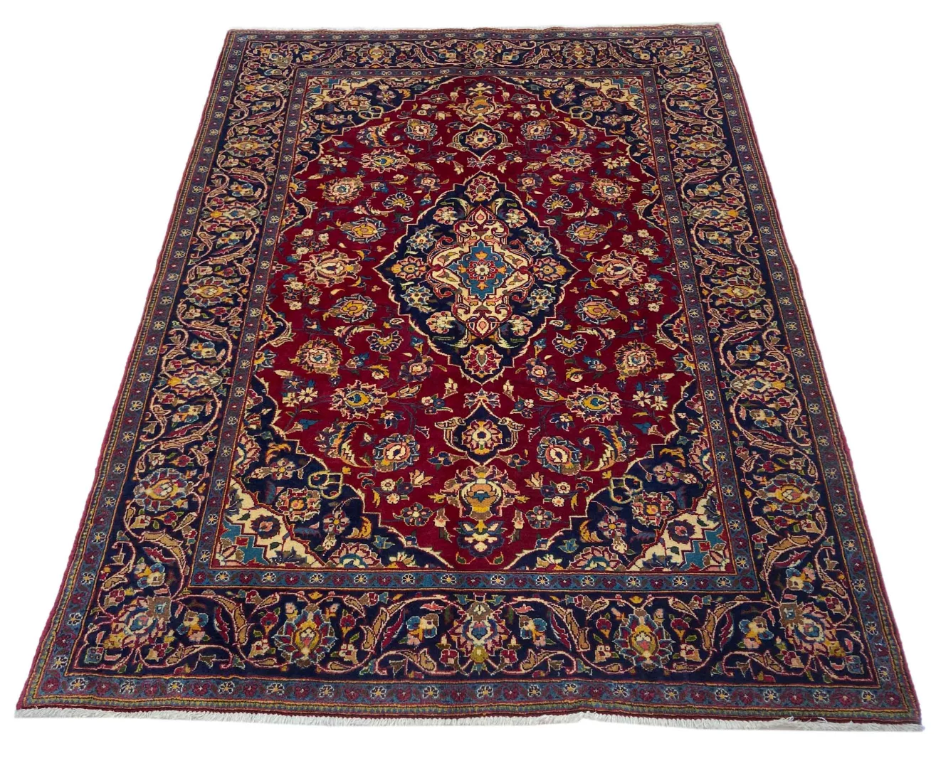 Keshan Perserteppich 200 x 142 cm - Knotendichte 150.000 - 300.000 Knoten/m², hochwertige Schafwolle, strapazierfähig, handgeknüpft