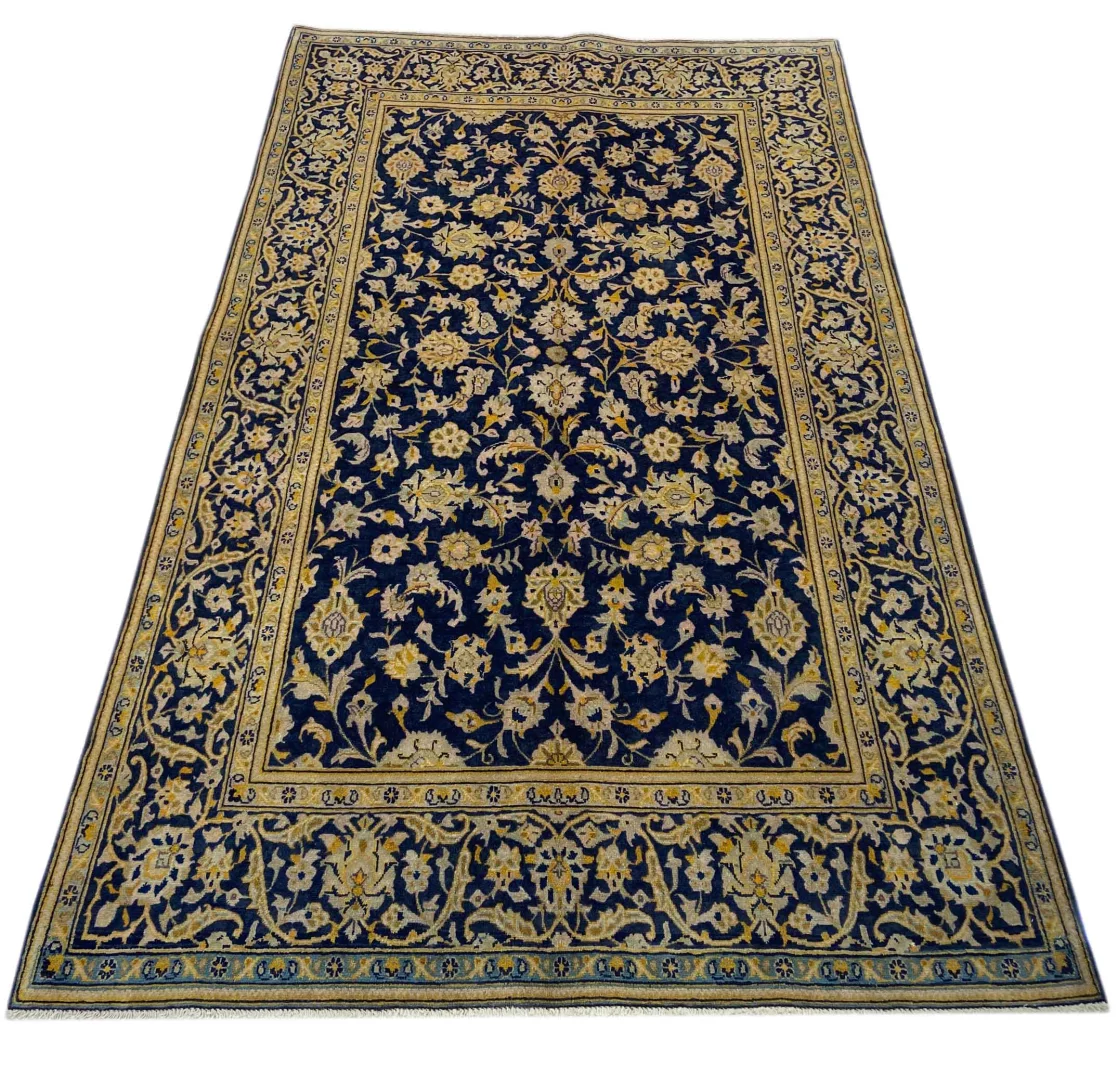 Keshan Teppich 209 x 128 cm, Knotendichte 150.000 - 300.000 Knoten/m², strapazierfähig, hochwertige Schafwolle, handgeknüpft, Perserteppich