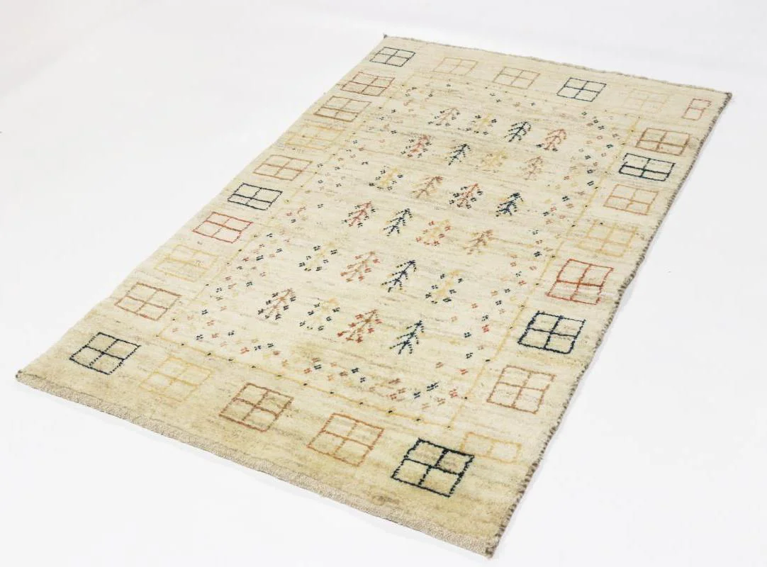Gabbeh Teppich 158 x 100 cm – Hoher, weicher Flor mit abstrakten Designs, ideal für Kinderzimmer – handgeknüpft – Perserteppich