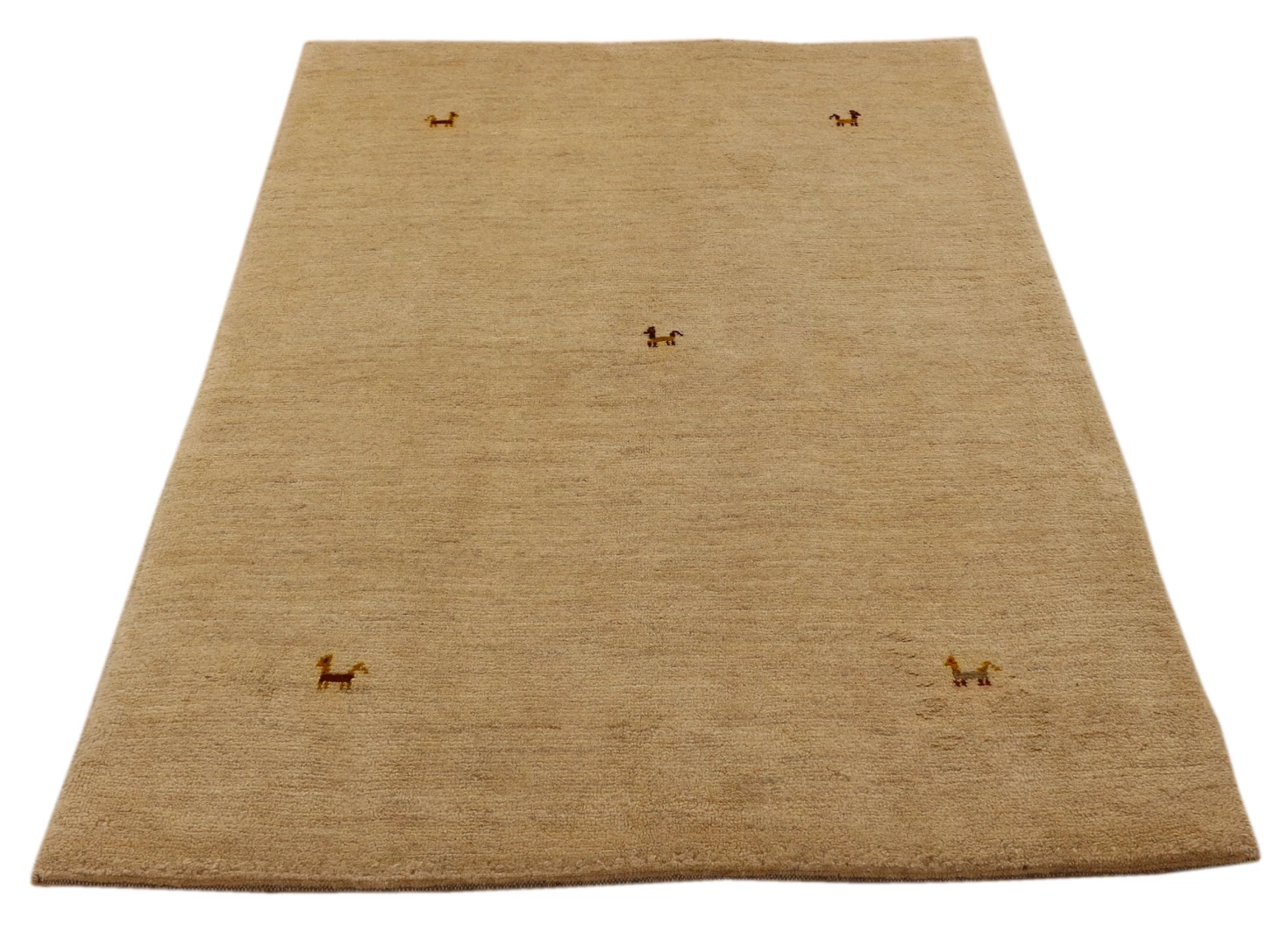 Gabbeh Perserteppich 180 x 122 cm – Hoher, weicher Flor (2,5 cm), abstraktes Design mit spielerischen Figuren – handgeknüpft