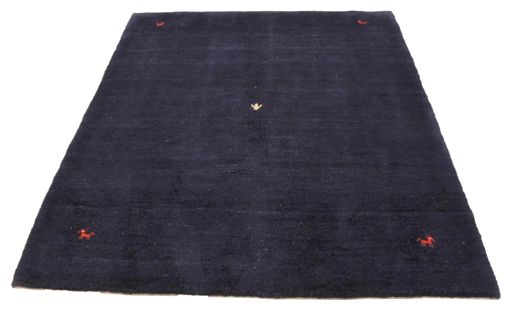 Persischer Gabbeh Teppich 205 x 160 cm - Hoher, weicher Flor mit abstrakten Designs - Handgeknüpft - Perserteppich
