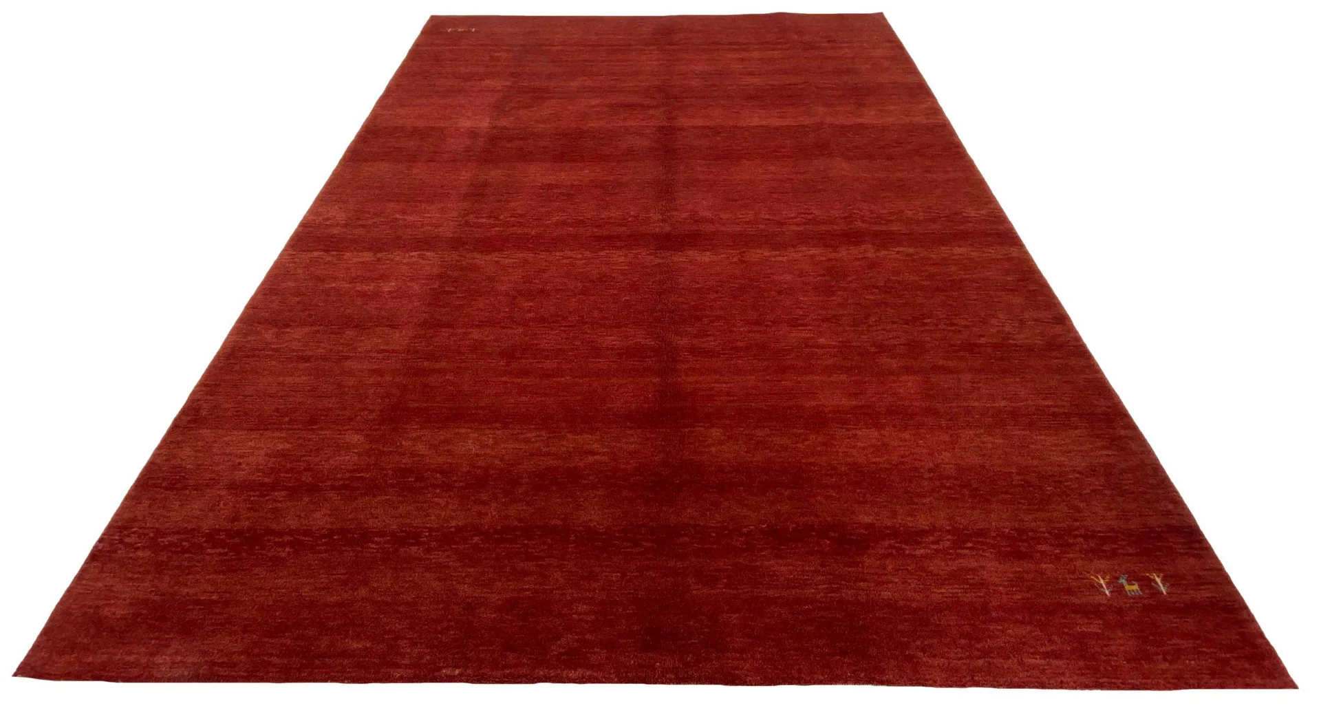 Gabbeh Teppich 347 x 260 cm - Knotendichte 50.000 - 180.000 Knoten/m², hoher weicher Flor, abstraktes Design, ideal für Kinderzimmer - handgeknüpft, Perserteppich