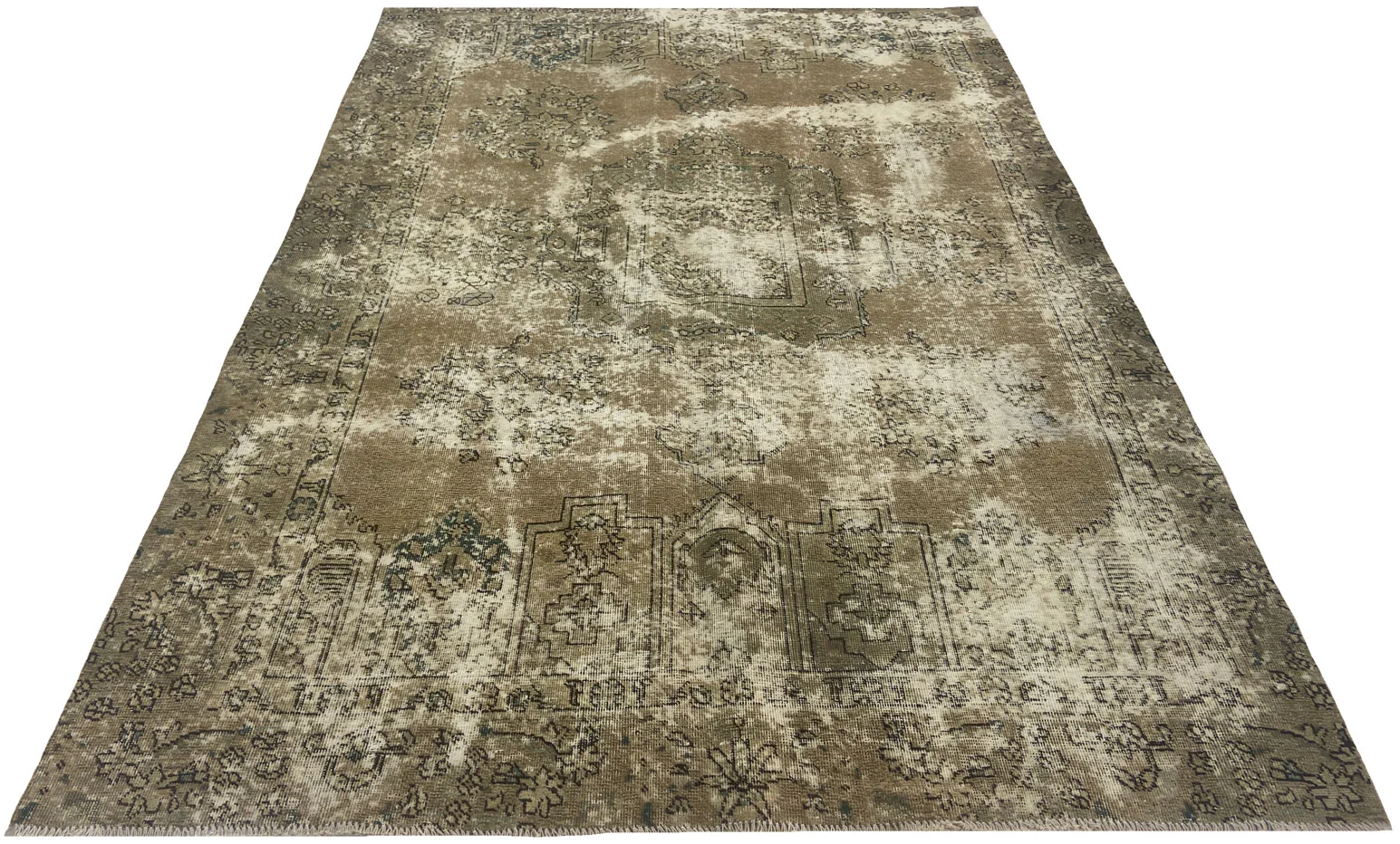 Vintage Perserteppich 260 x 181 cm – Handgeknüpft, Einzigartiges Design mit ursprünglichen Ornamenten, Moderner Touch