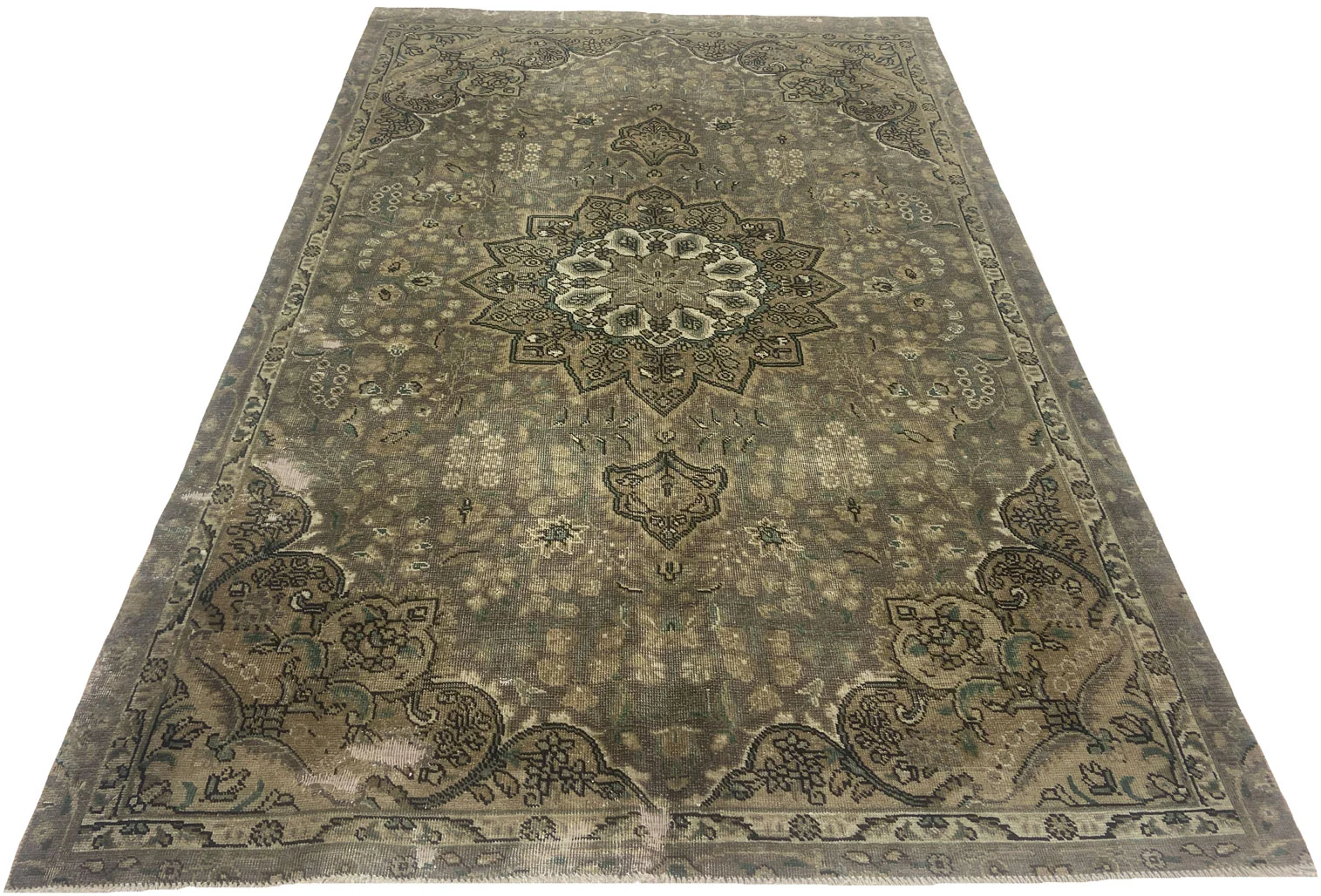 Vintage Perserteppich 265 x 172 cm – Handgeknüpfter Teppich mit einzigartigem Design und farblich gefärbtem Flor – Vintage Flair für moderne Wohnräume – handgeknüpft, Perserteppich