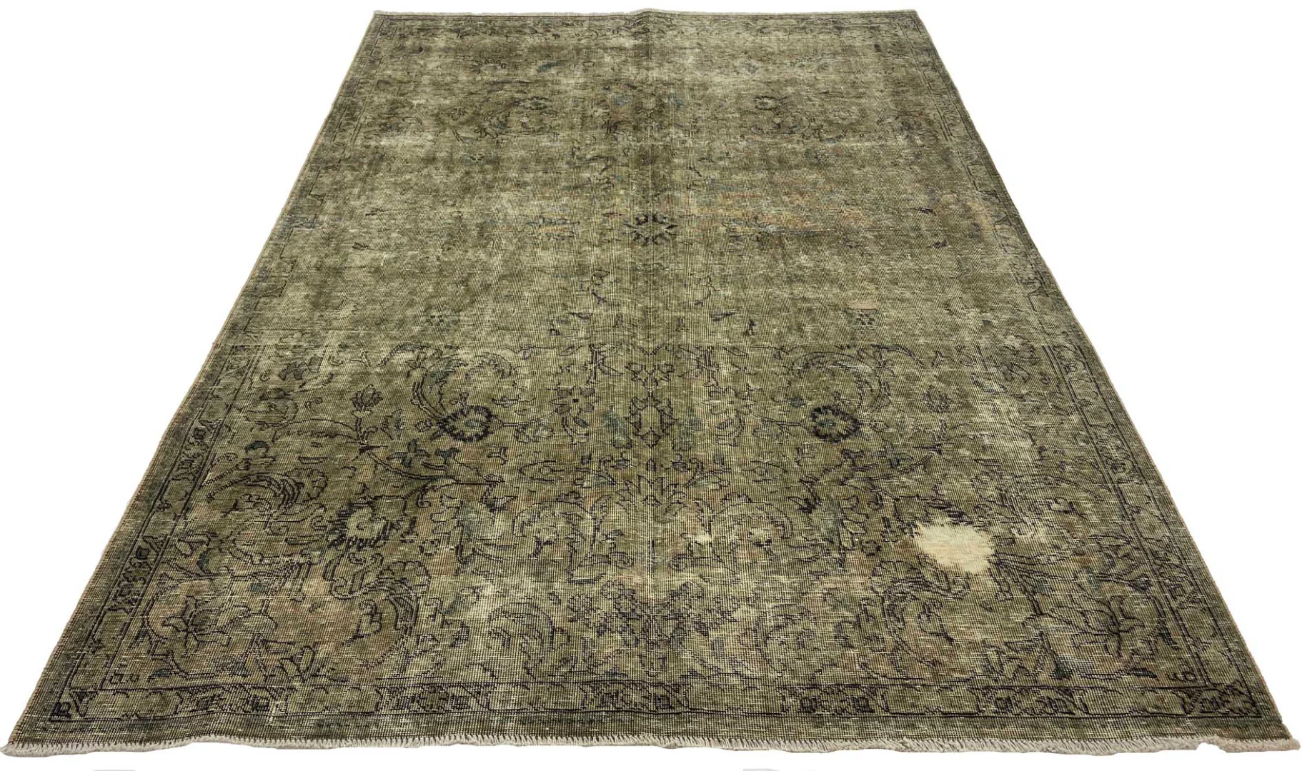 Vintage Perserteppich 266 x 187 cm - Handgeknüpft, Aufwendig Aufgearbeitet, Modernes Design - Handgeknüpft, Perserteppich