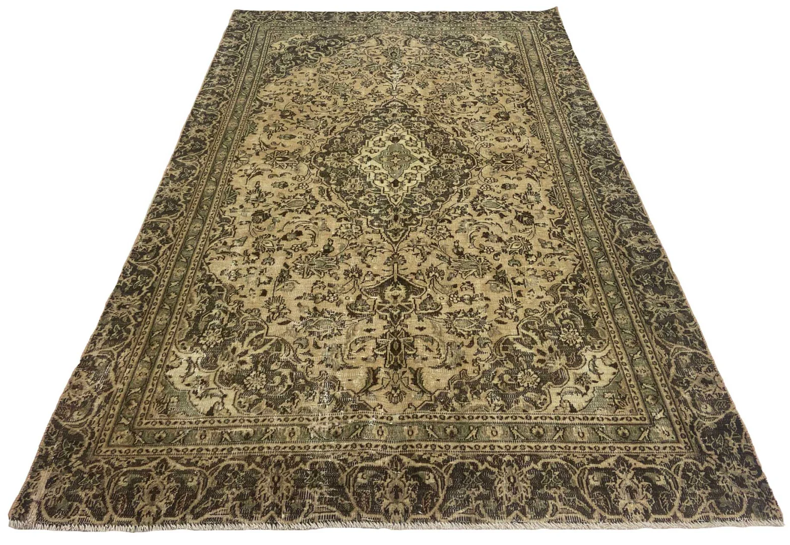 Vintage Perserteppich 270 x 168 cm - Einzigartiges handgearbeitetes Design, aufwendig aufgearbeitet, handgeknüpft
