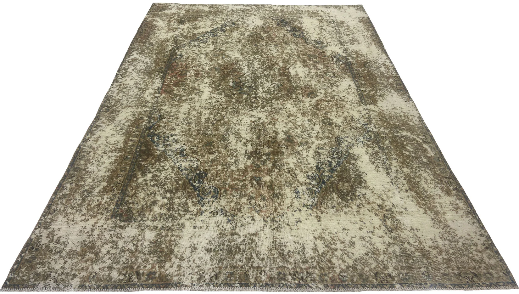 Vintage Perserteppich 276 x 194 cm – Handgeknüpft, Aufwendig Aufgearbeitet, Modernes Design