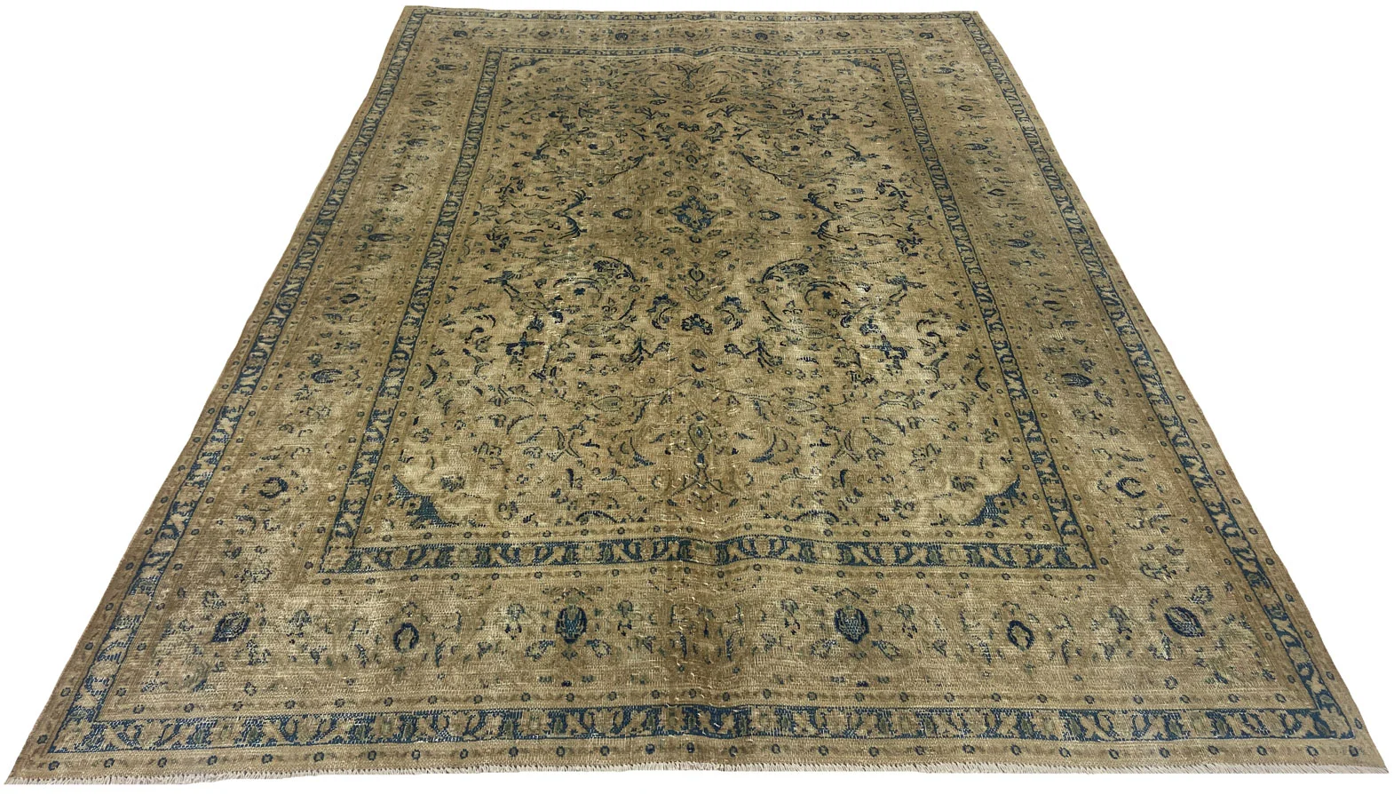 Vintage Perserteppich 279 x 196 cm – Handgeknüpfter Teppich mit einzigartigem Design und originalen Ornamenten – handgeknüpft