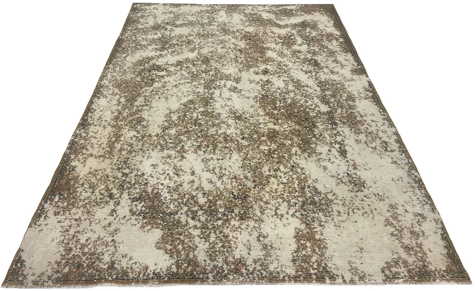 Vintage Perserteppich 285 x 196 cm - Handgeknüpft, Aufwendig Aufgearbeitet, Modernes Design - Handgeknüpft