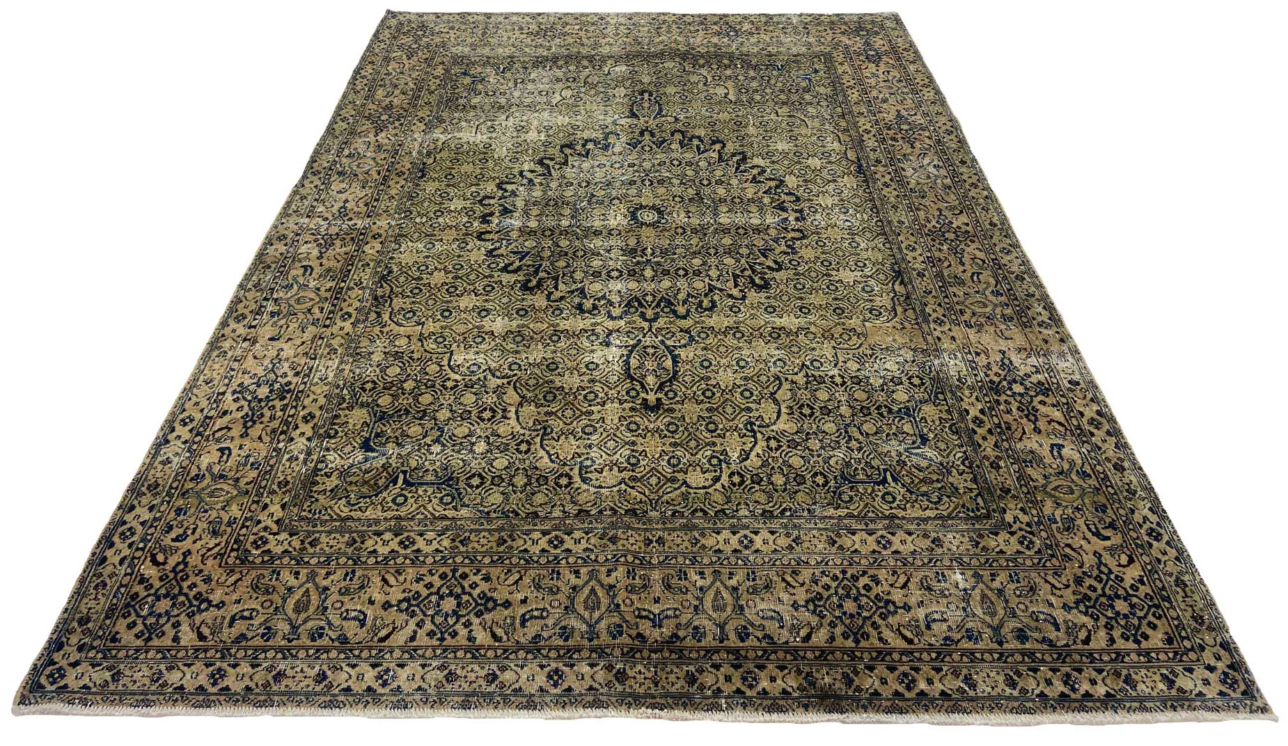 Vintage Perserteppich 287 x 200 cm - Modernes Design mit originalen Ornamenten, handgeknüpft