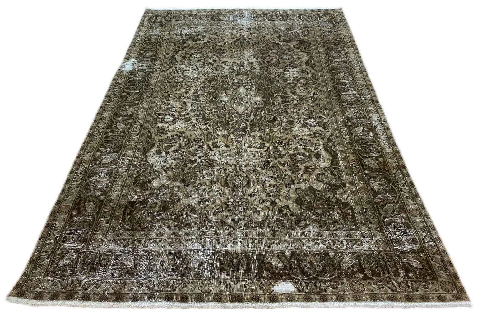 Vintage Perserteppich 290 x 194 cm - Handgeknüpfter Teppich mit einzigartigem Design und erhaltenen Ornamenten - handgeknüpft, Perserteppich