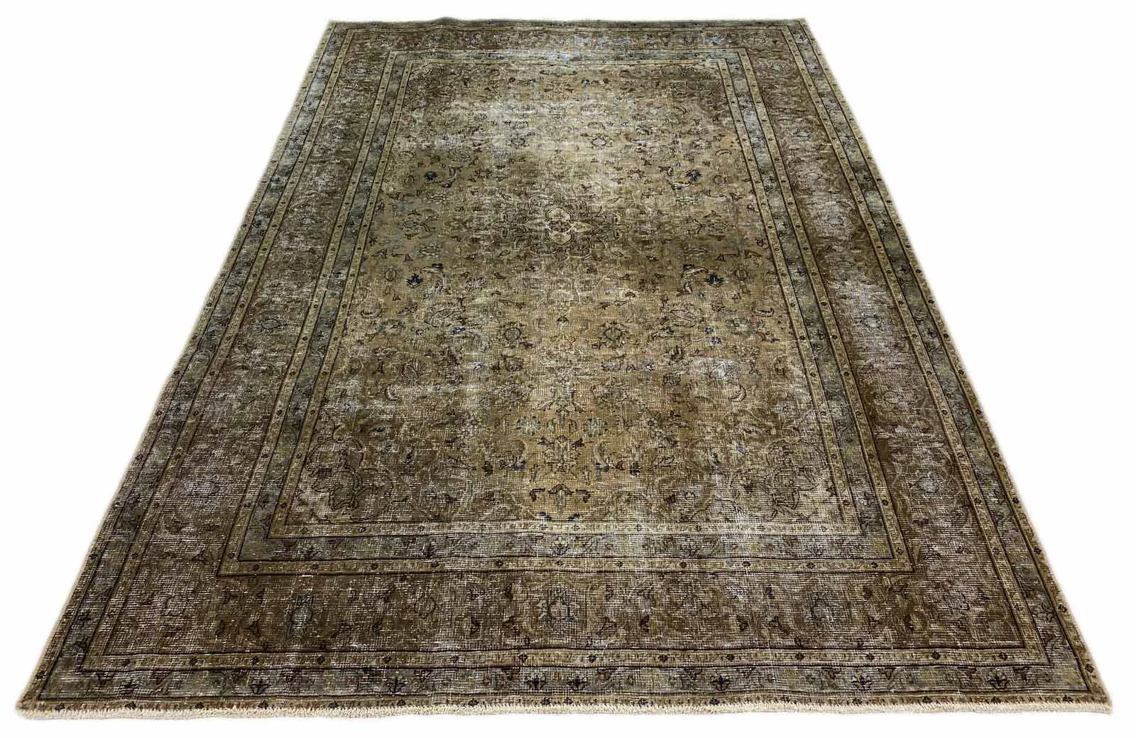 Vintage Perserteppich 290 x 204 cm - Handgeknüpft, Aufwendig Aufgearbeitet, Modernes Design