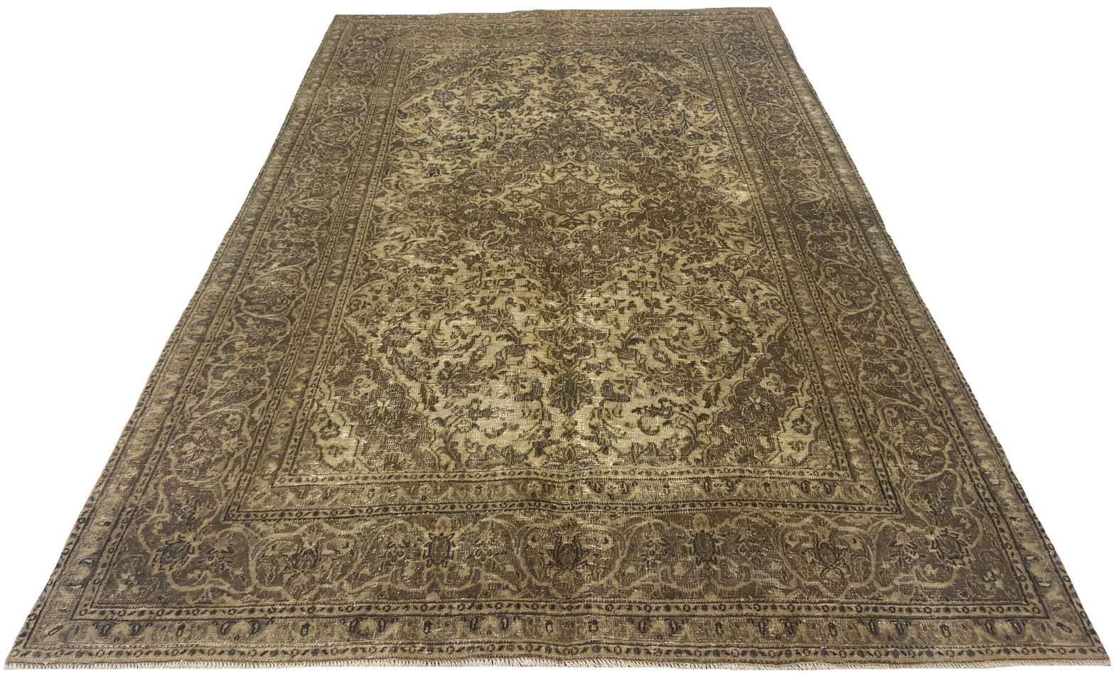 Vintage Perserteppich 293 x 193 cm – Handgeknüpft, Aufwendig Aufgearbeitet, Modernes Design