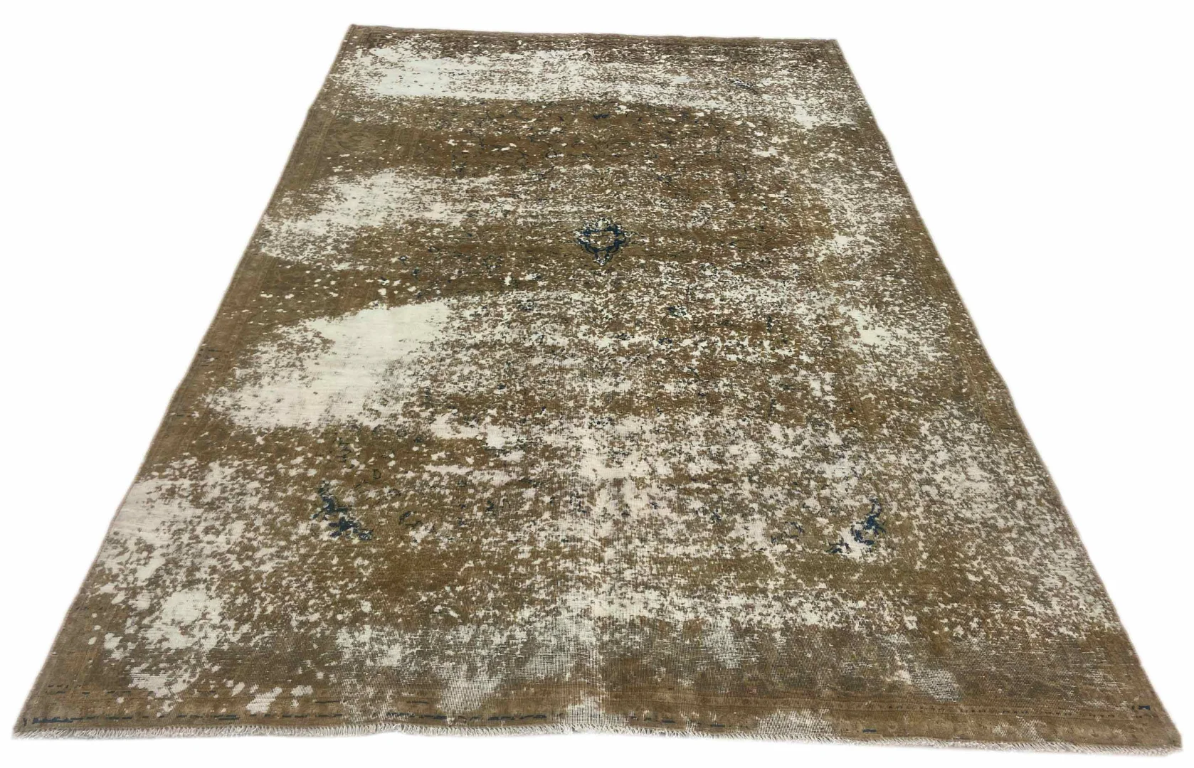 Vintage Perserteppich 296 x 193 cm – Handgeknüpft, Modernes Design mit Originalornamenten – Einzigartig und Stilvoll