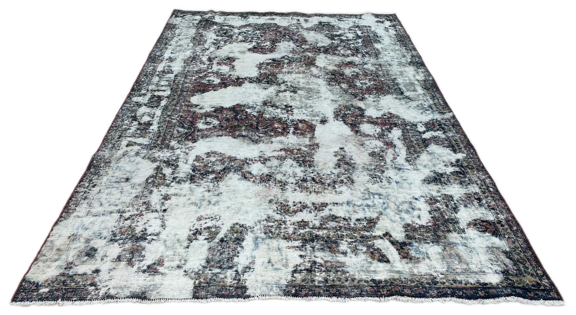 Vintage Perserteppich 300 x 204 cm - Handgeknüpft, Neuinterpretiertes Design mit Original-Ornamenten