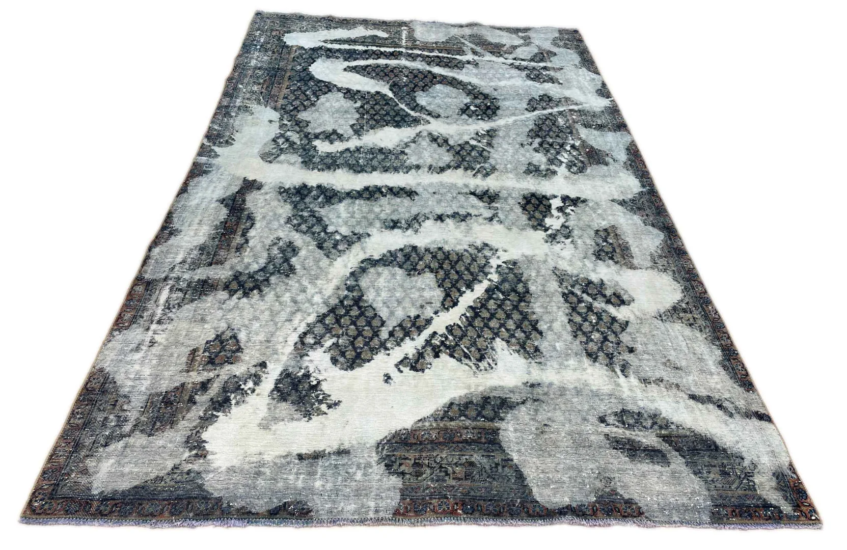Vintage Perserteppich 312 x 195 cm - Handgeknüpft, Aufwendig Aufgearbeitet mit Modernem Touch - Einzigartiges Design