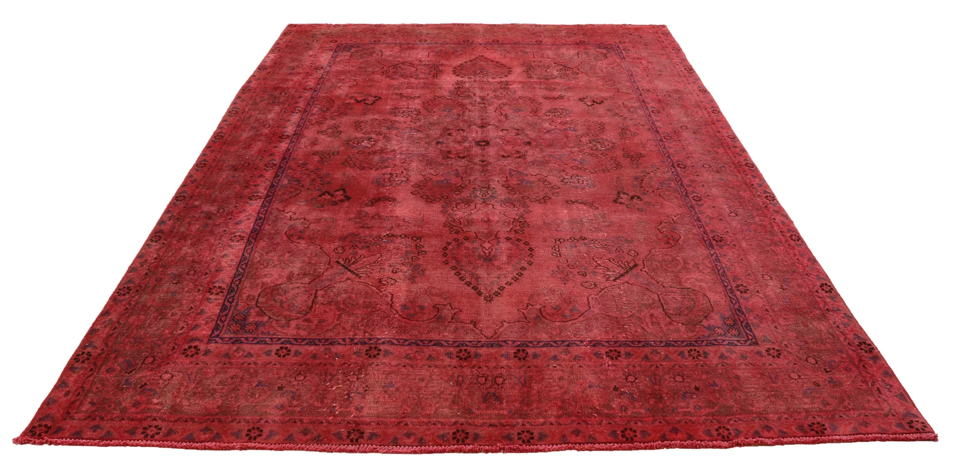 Vintage Perserteppich 326 x 216 cm – Aufwendig aufbereitet, moderne Farben, handgeknüpft, Perserteppich
