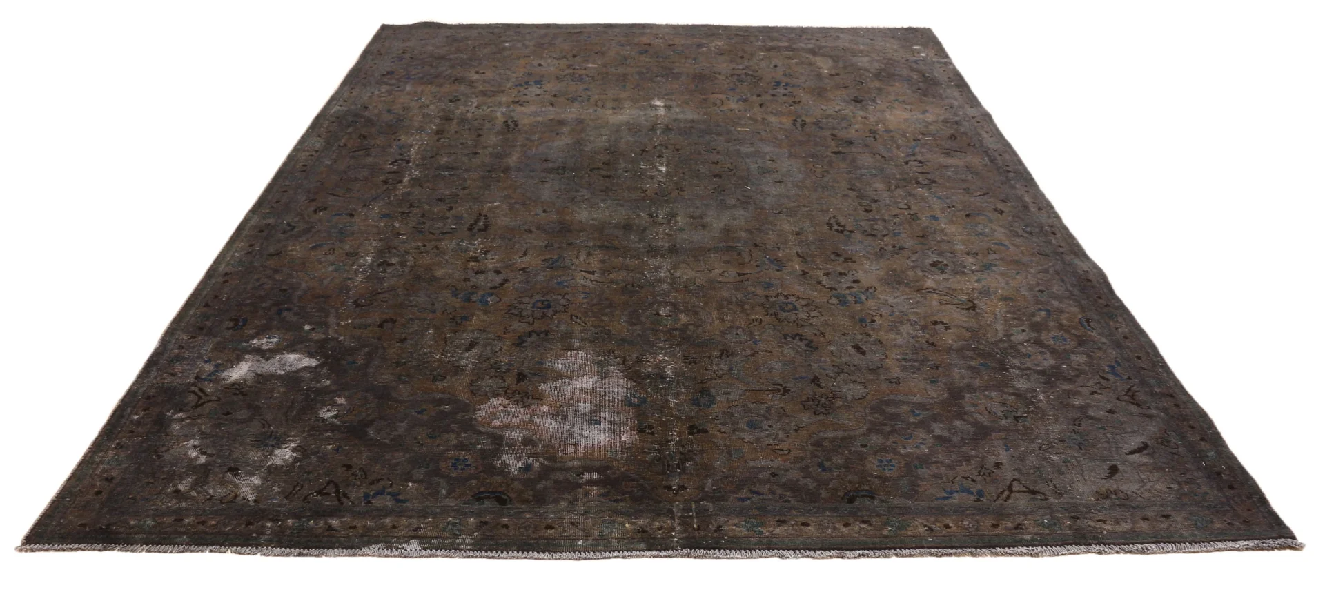 Vintage Perserteppich 327 x 230 cm – Handgeknüpft, Aufwendig Aufgearbeitet, Einzigartiges Design, Moderne Farben, Handgeknüpft, Perserteppich