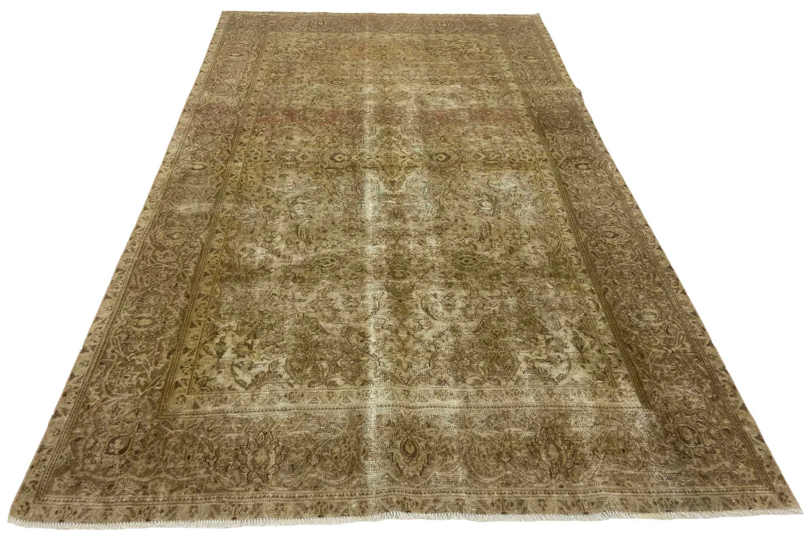 Vintage Perserteppich 328 x 198 cm – Handgeknüpft, Aufwendig Farbverändert, Neues Design