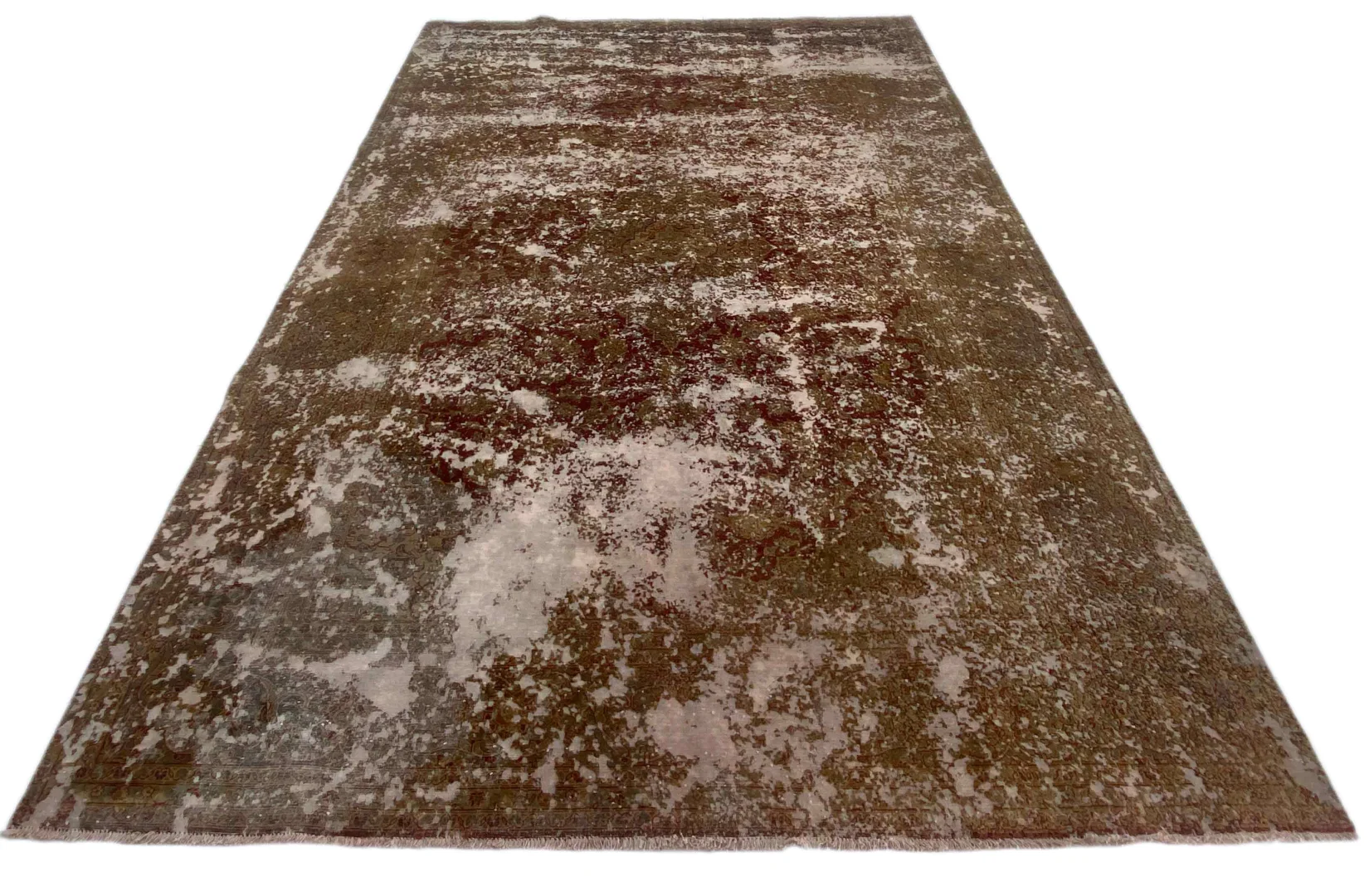 Vintage Perserteppich 330 x 217 cm - Handgeknüpfter Teppich mit einzigartigem Design und farblich akzentuierten Ornamenten - handgeknüpft, Perserteppich