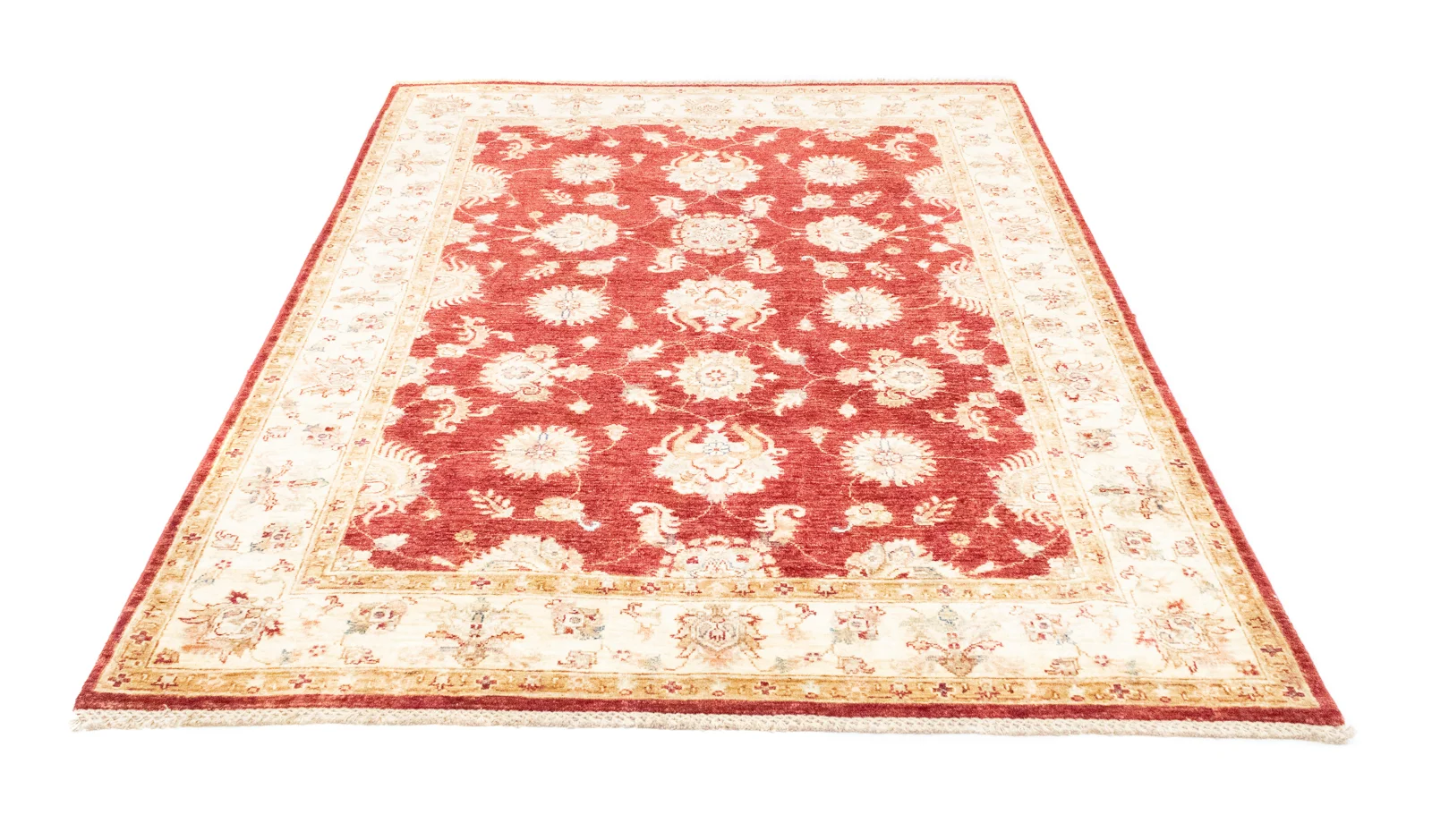 Ziegler Perserteppich 207 x 154 cm - ca. 200.000 Knoten/m², ausgeblichene Farben durch Steinwäsche, handgeknüpft
