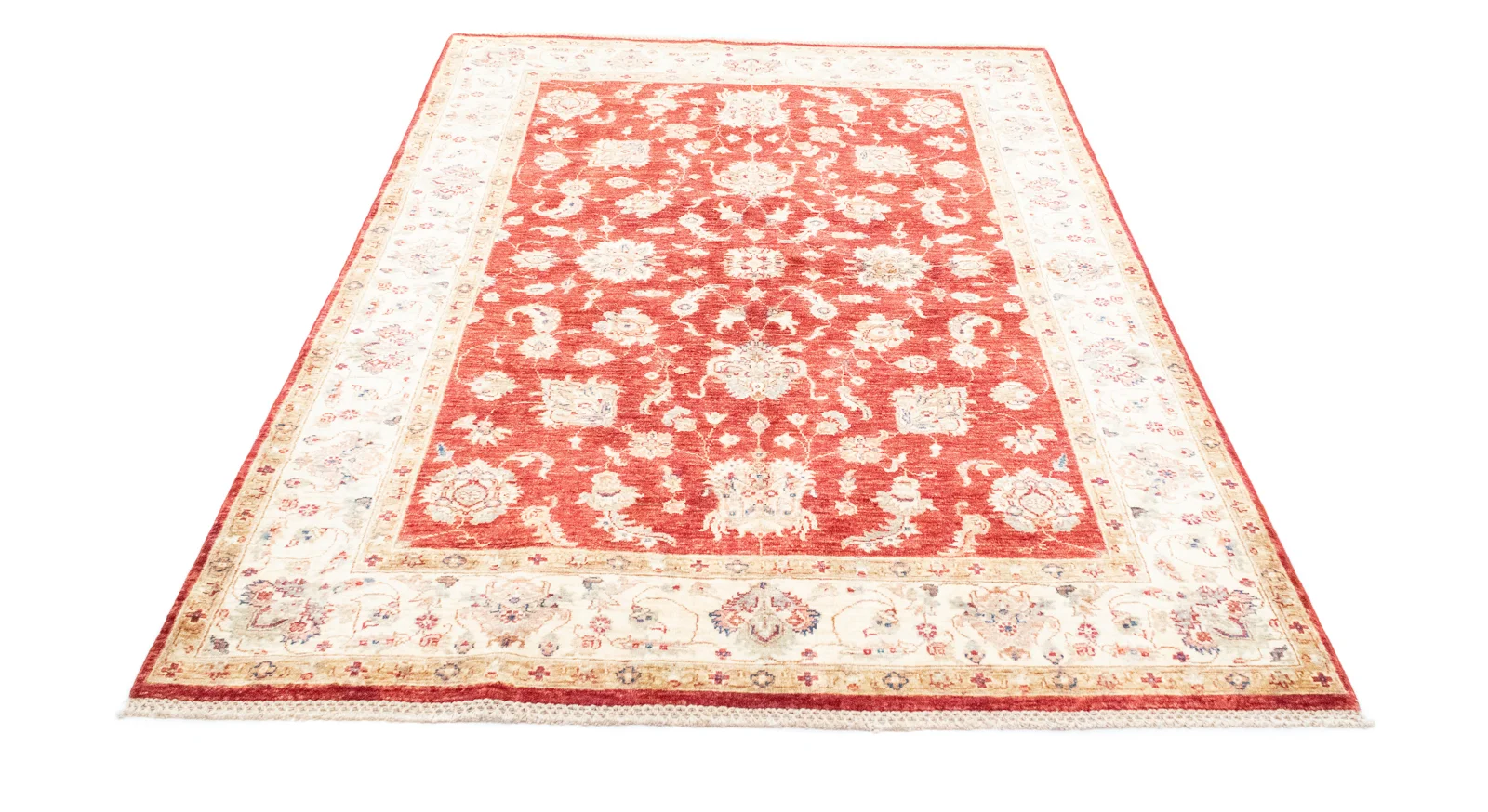 Ziegler Perserteppich 215 x 149 cm, ca. 200.000 Knoten/m², Steinwäsche, handgeknüpft