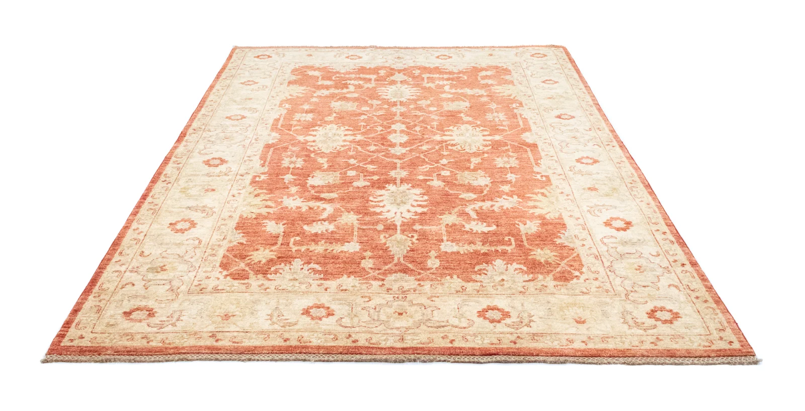 Ziegler Perserteppich 230 x 174 cm - 200.000 Knoten/m² - Ausgebleichte Farben durch Steinwäsche - handgeknüpft